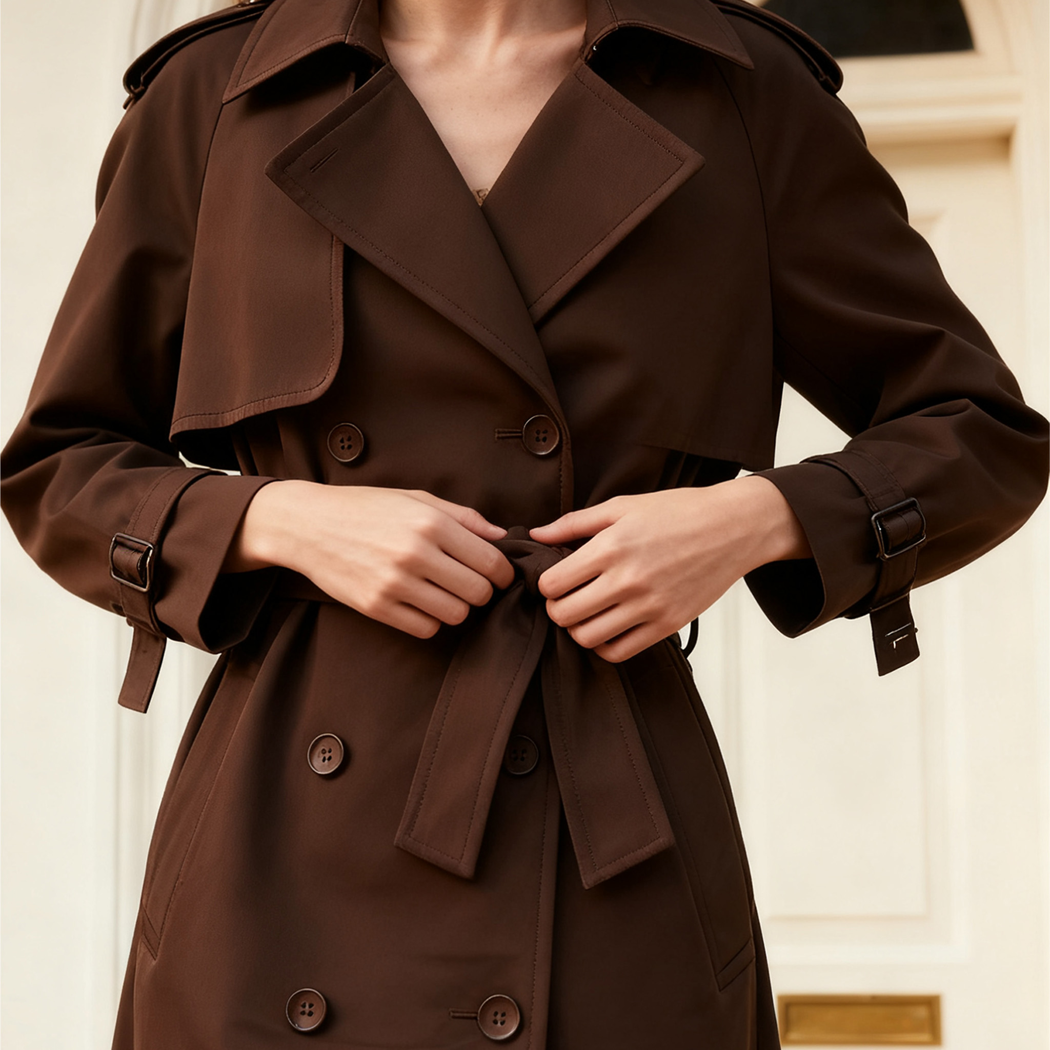 모던 여성용 패션 트렌치코트