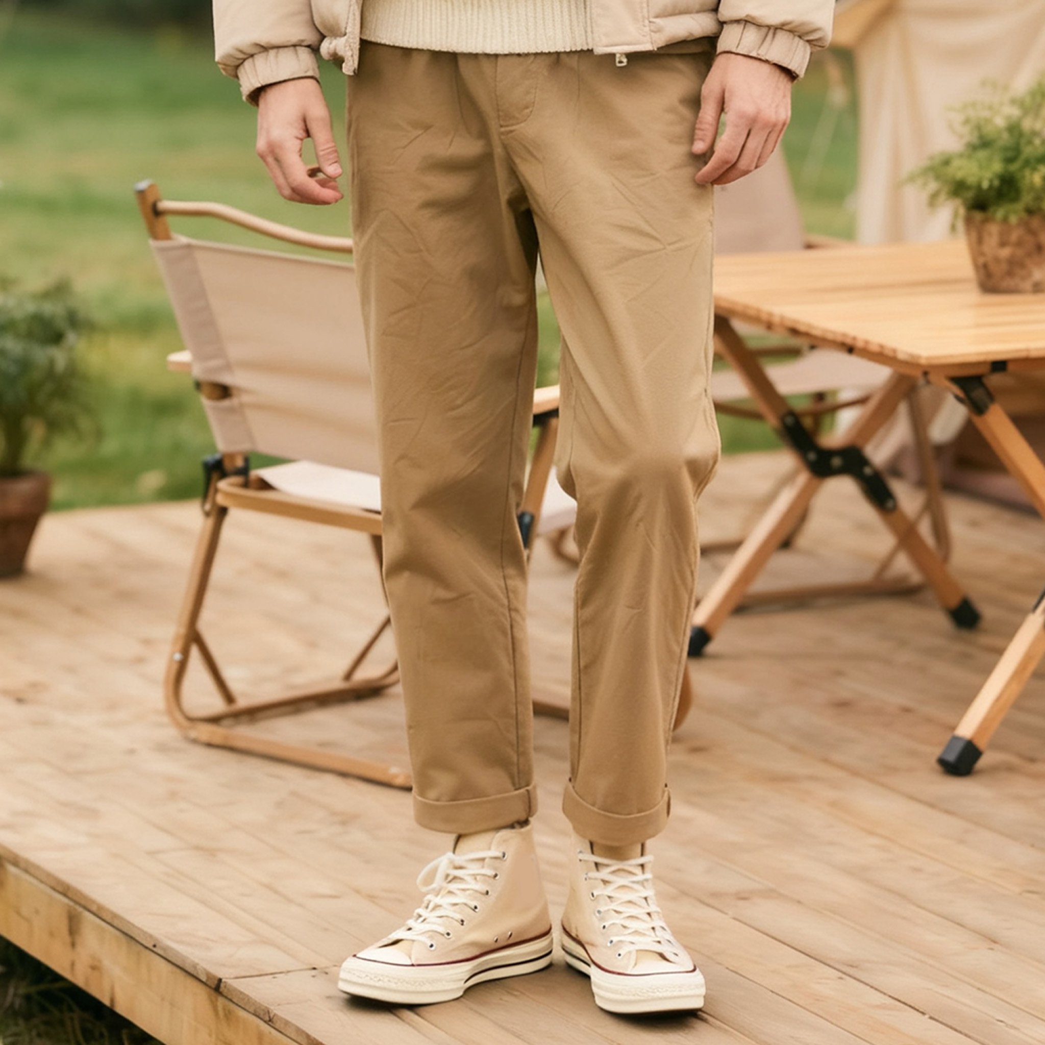 편안한 스트레이트 남성 바지 전체 이미지