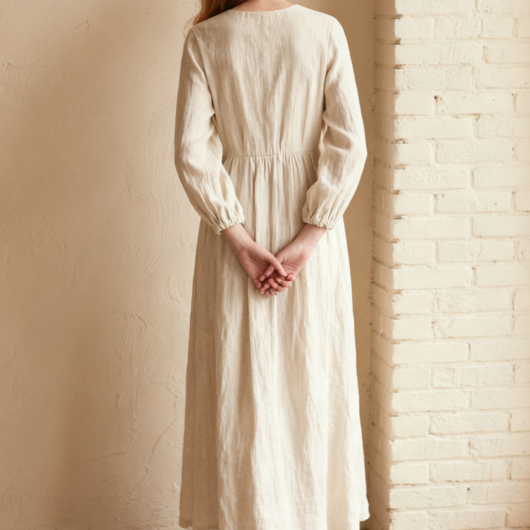 우아한 긴소매 원피스