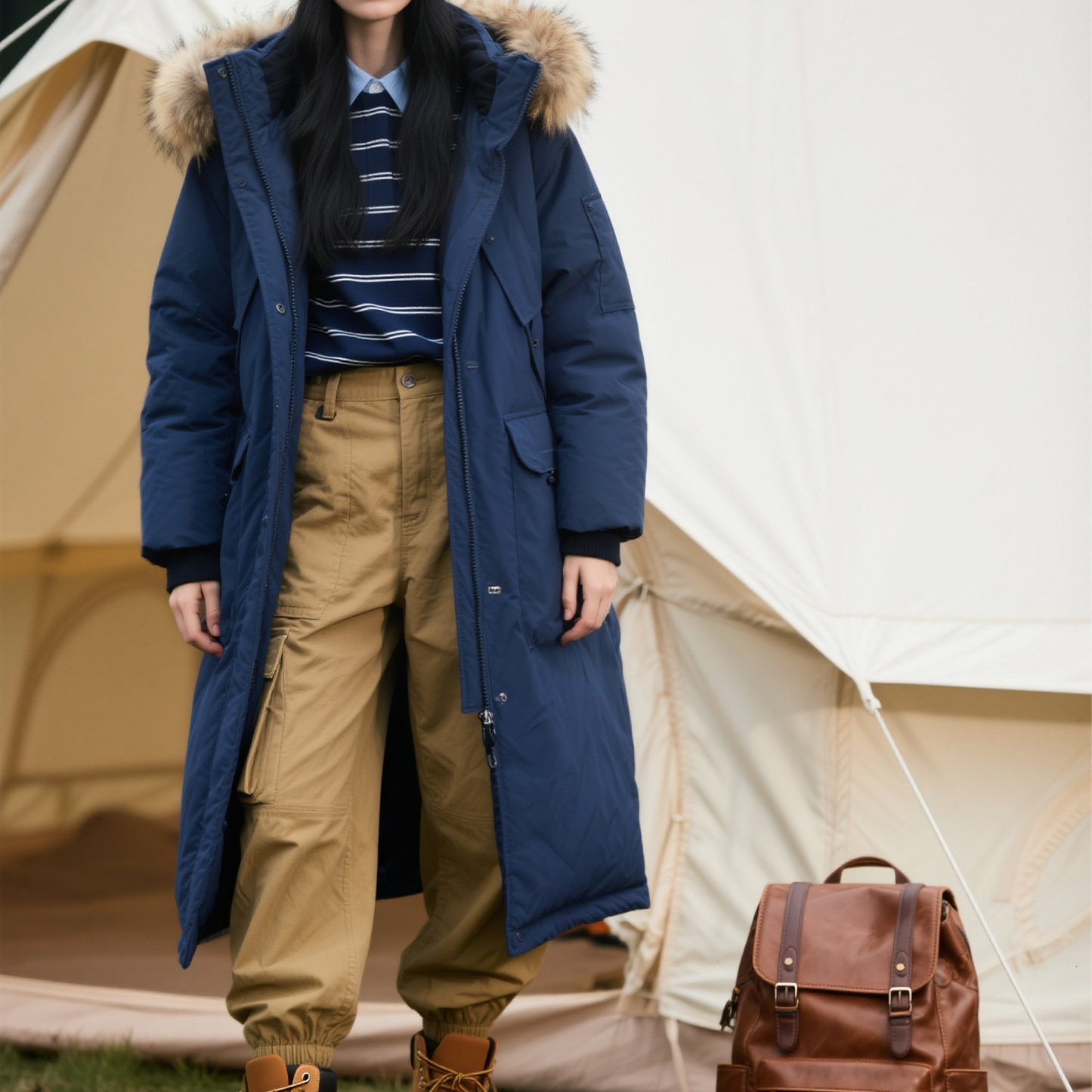 여성용 롱 패딩 다운 재킷