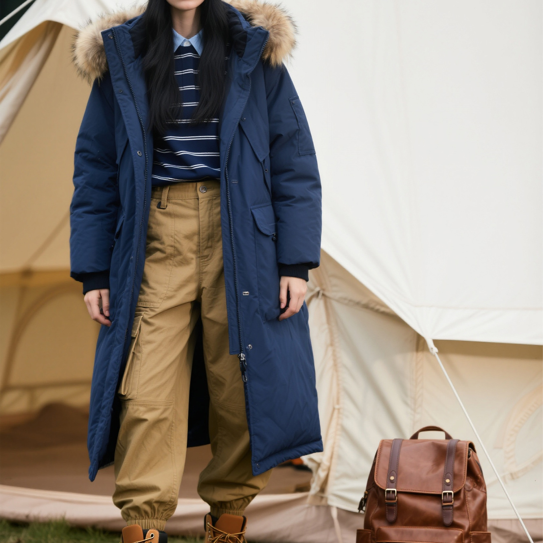 여성용 롱 패딩 다운 재킷