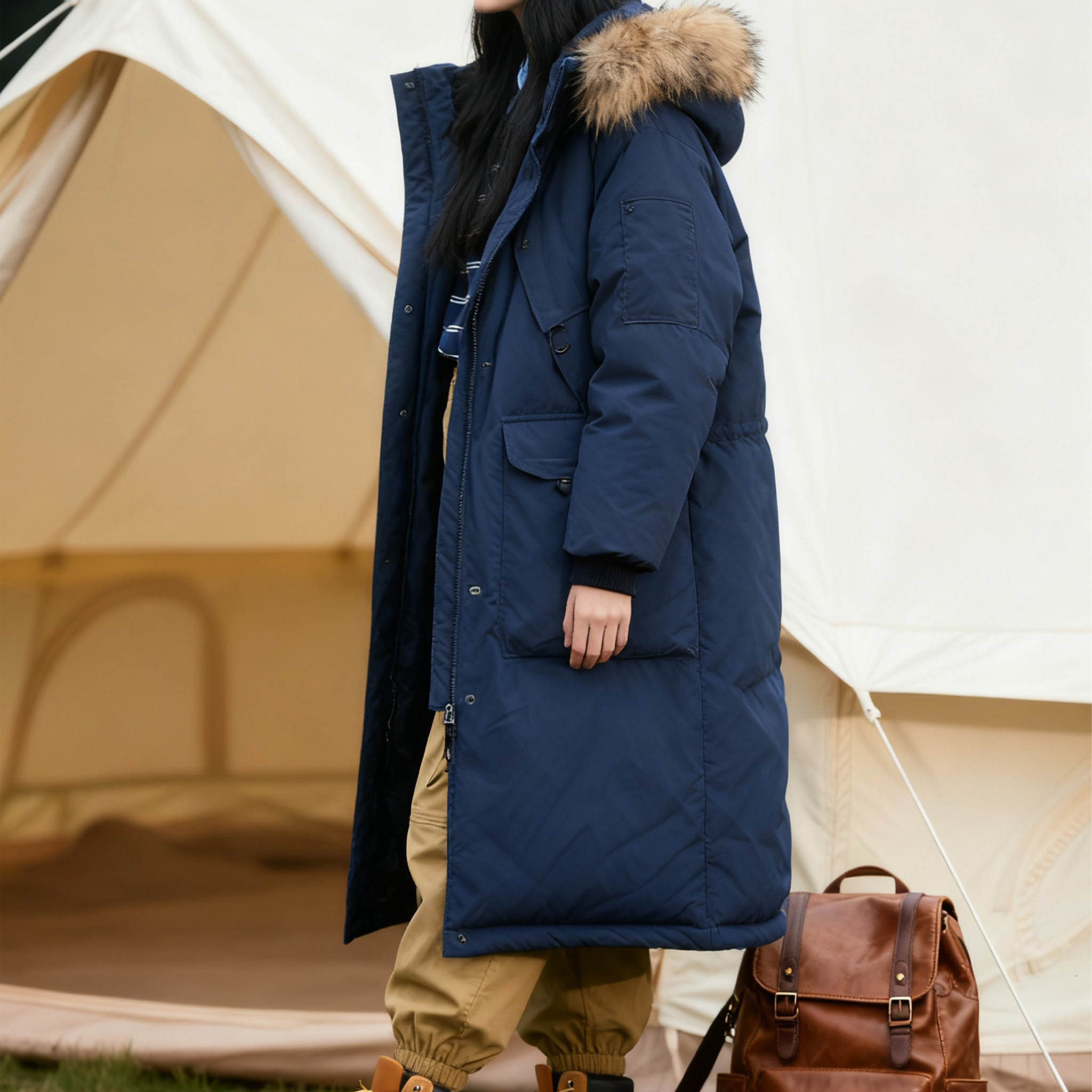 여성용 롱 패딩 다운 재킷