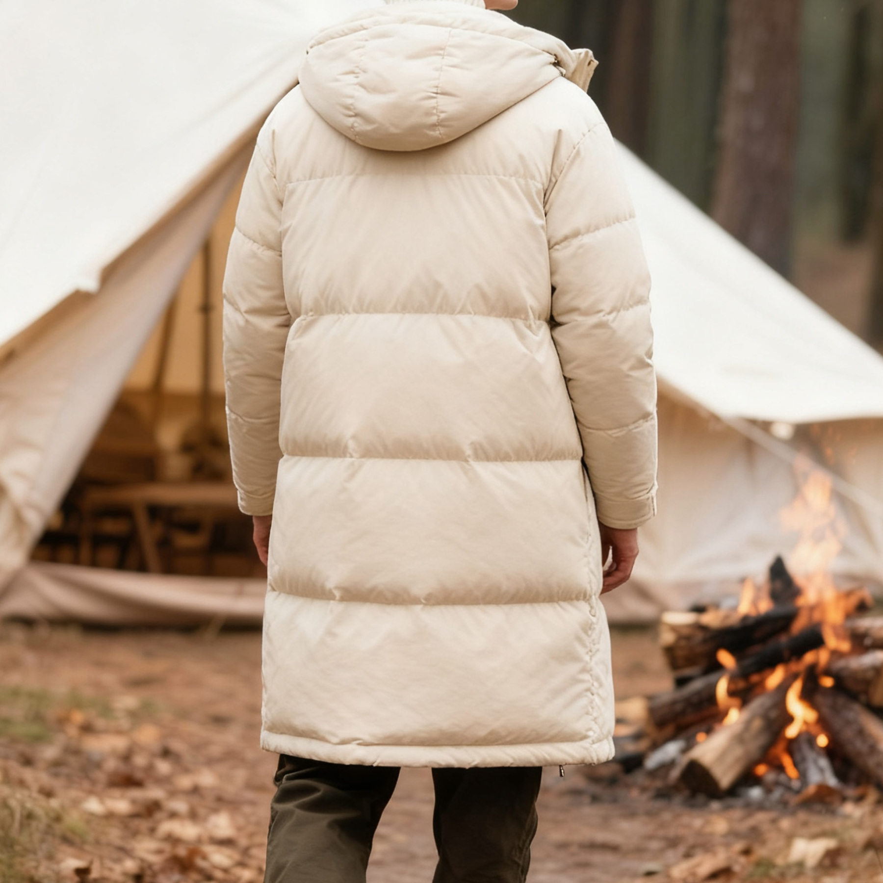 남성용 겨울 롱 다운 코트