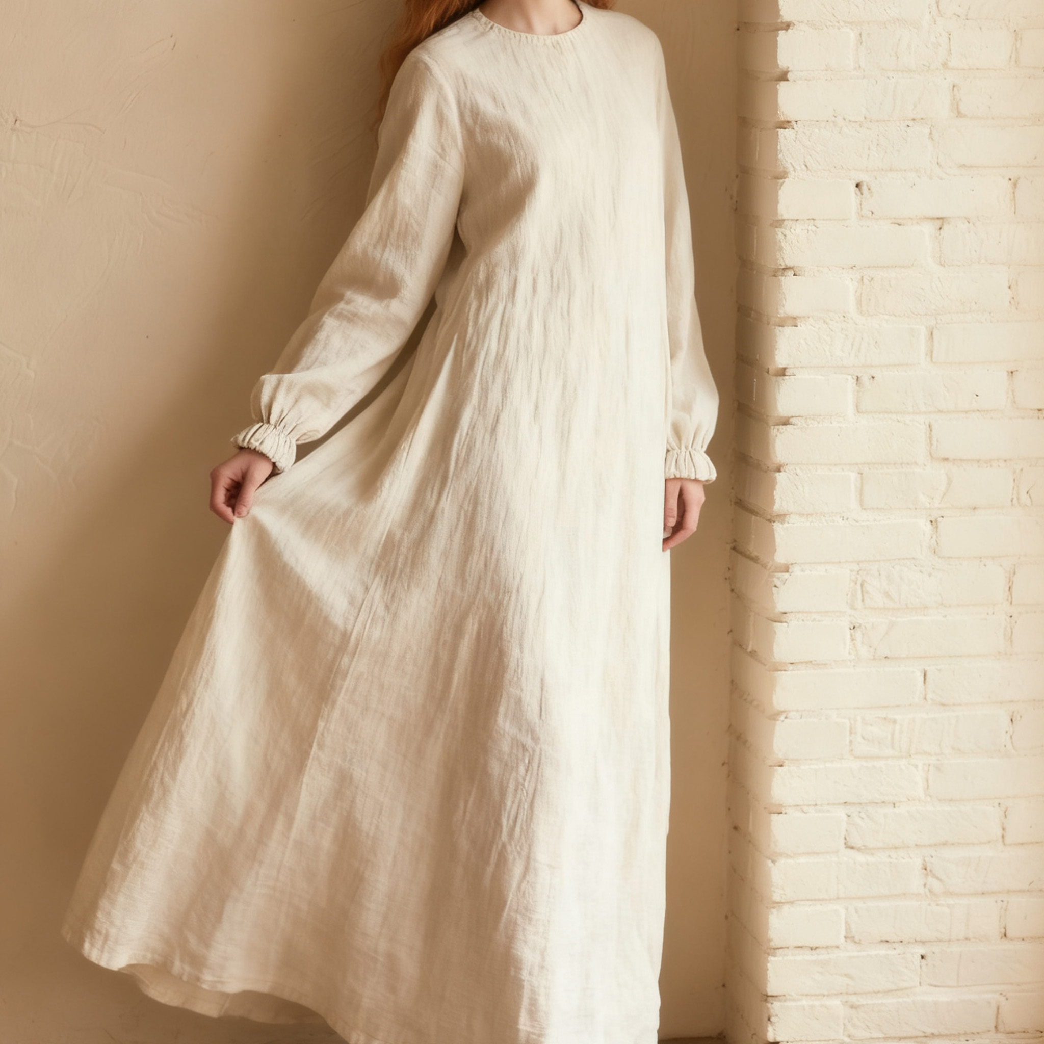 우아한 긴소매 원피스