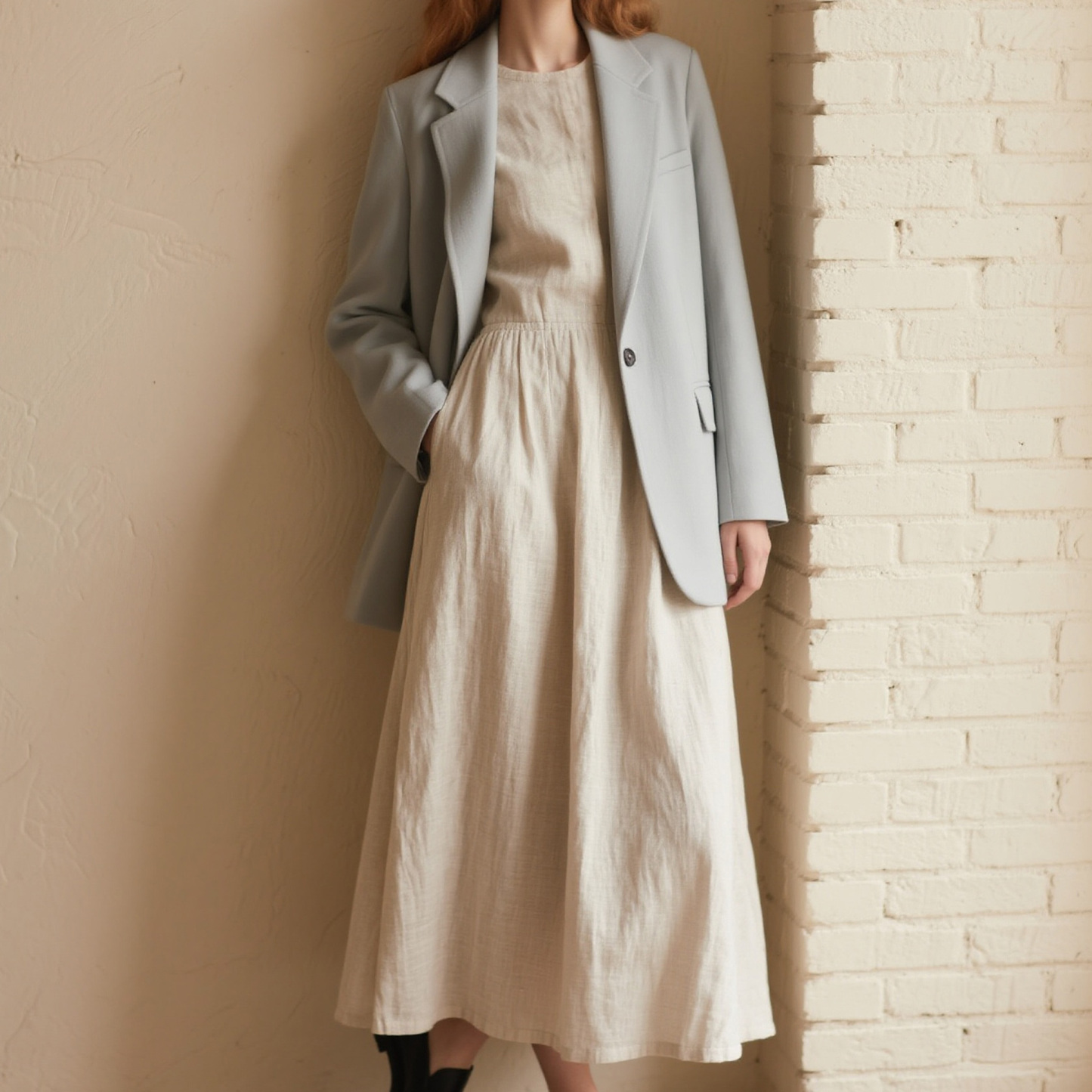 우아한 긴소매 원피스