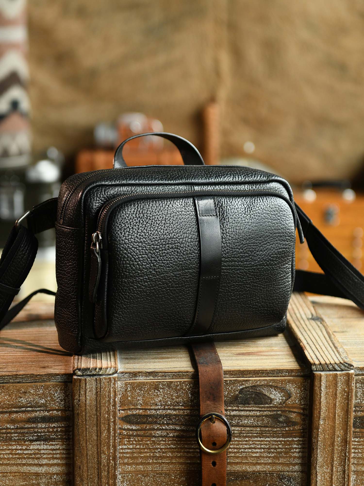 黑色單肩斜背包MT10號