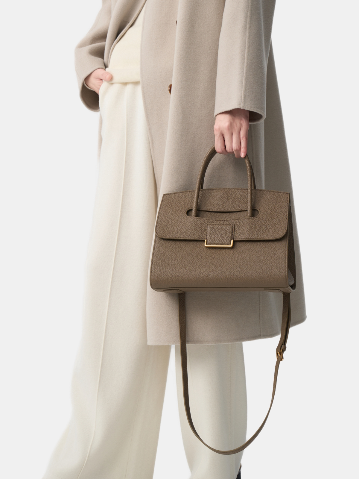 笑顏高級感通勤頭層牛皮小眾托特包S2354號