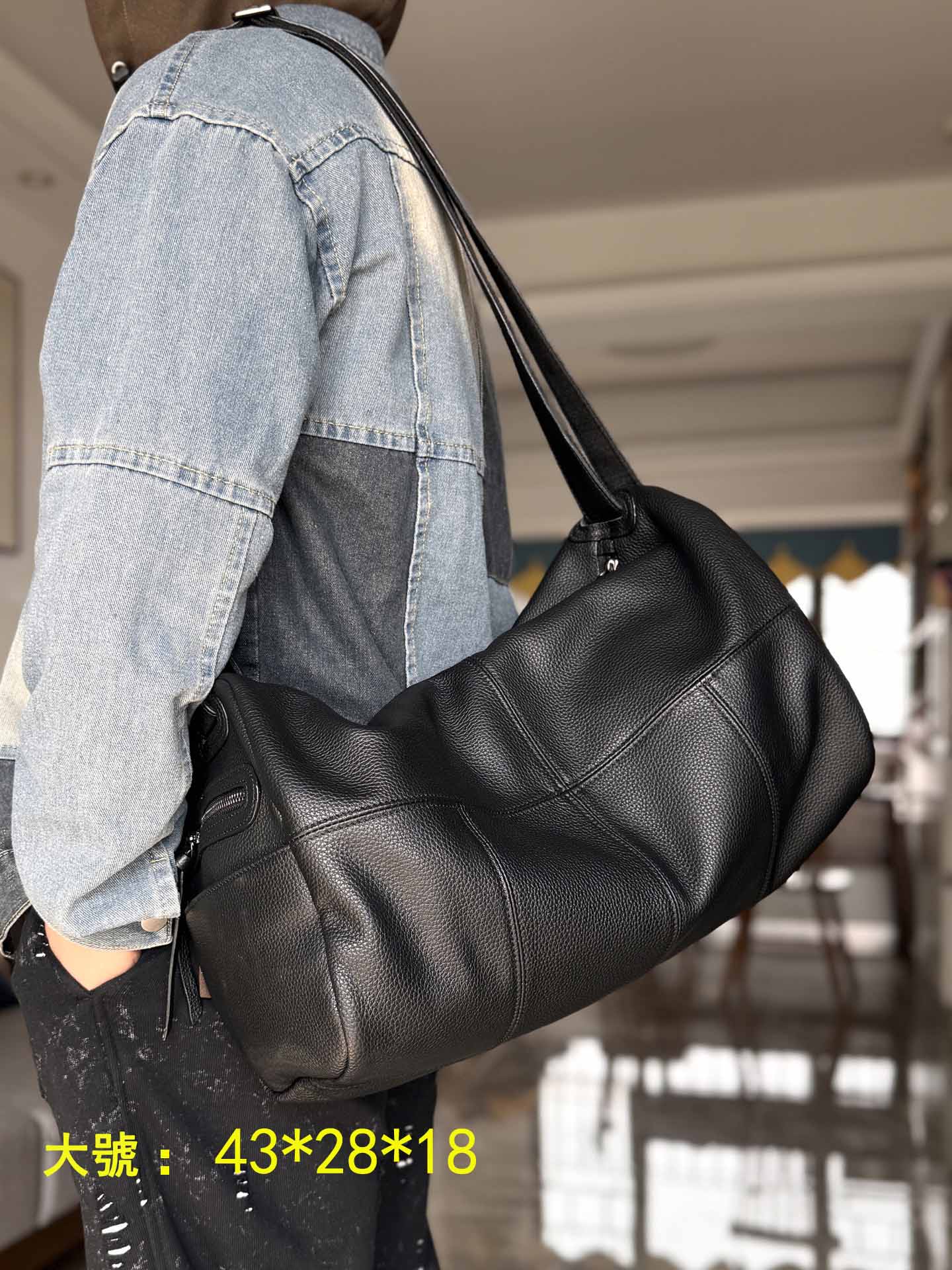 DEEPKEE韓版頭層牛皮短途旅行包2088號