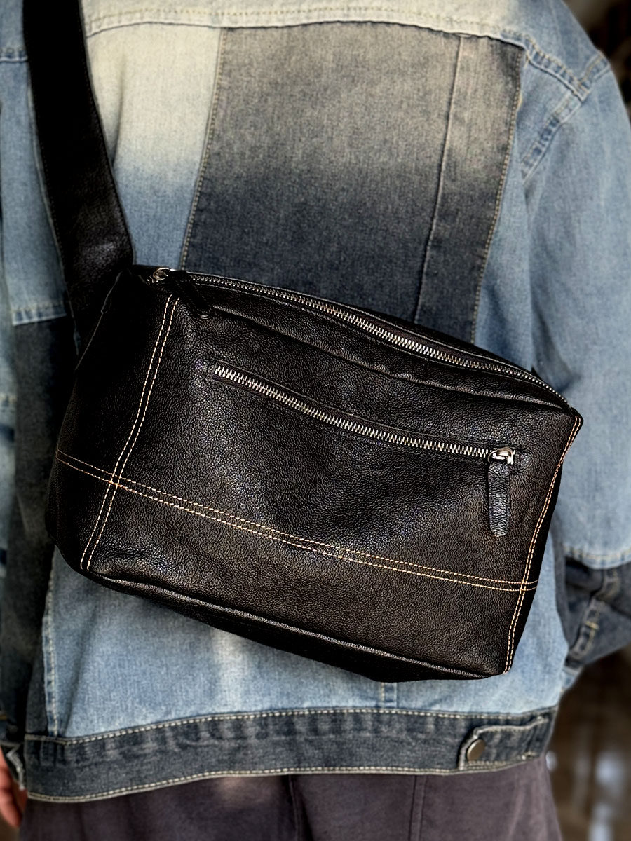 DEEPKEE真皮大容量休閒男包268號