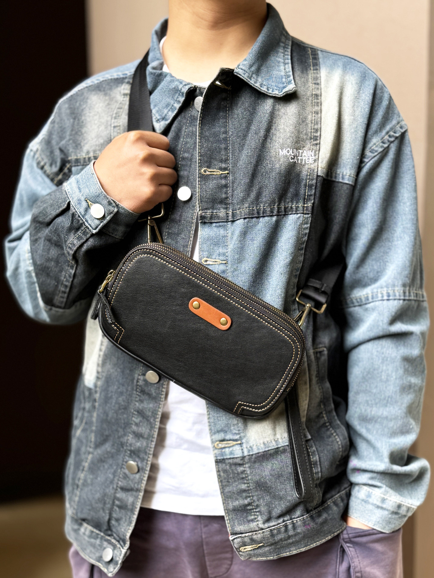 DEEPKEE真皮手拿包多功能小挎包7914號