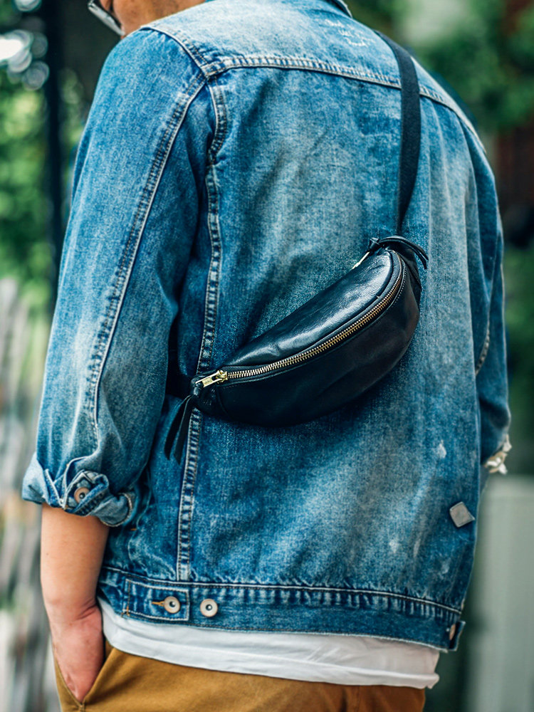 DEEPKEE復古牛皮胸包mini小包LB6764號