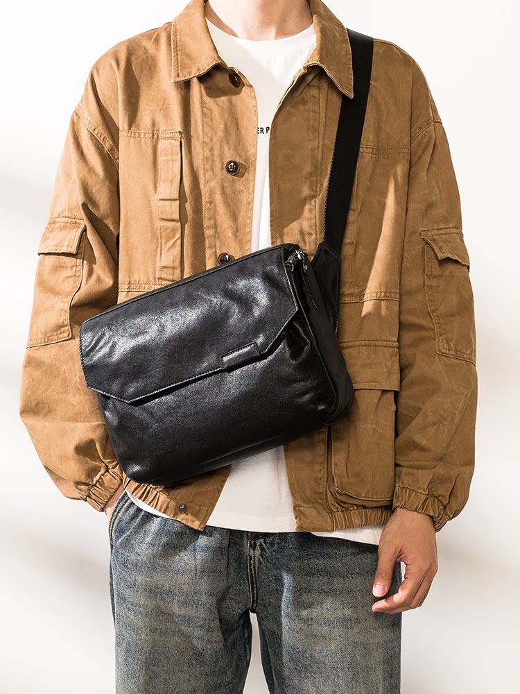 DEEPKEE男士真皮通勤包A017號