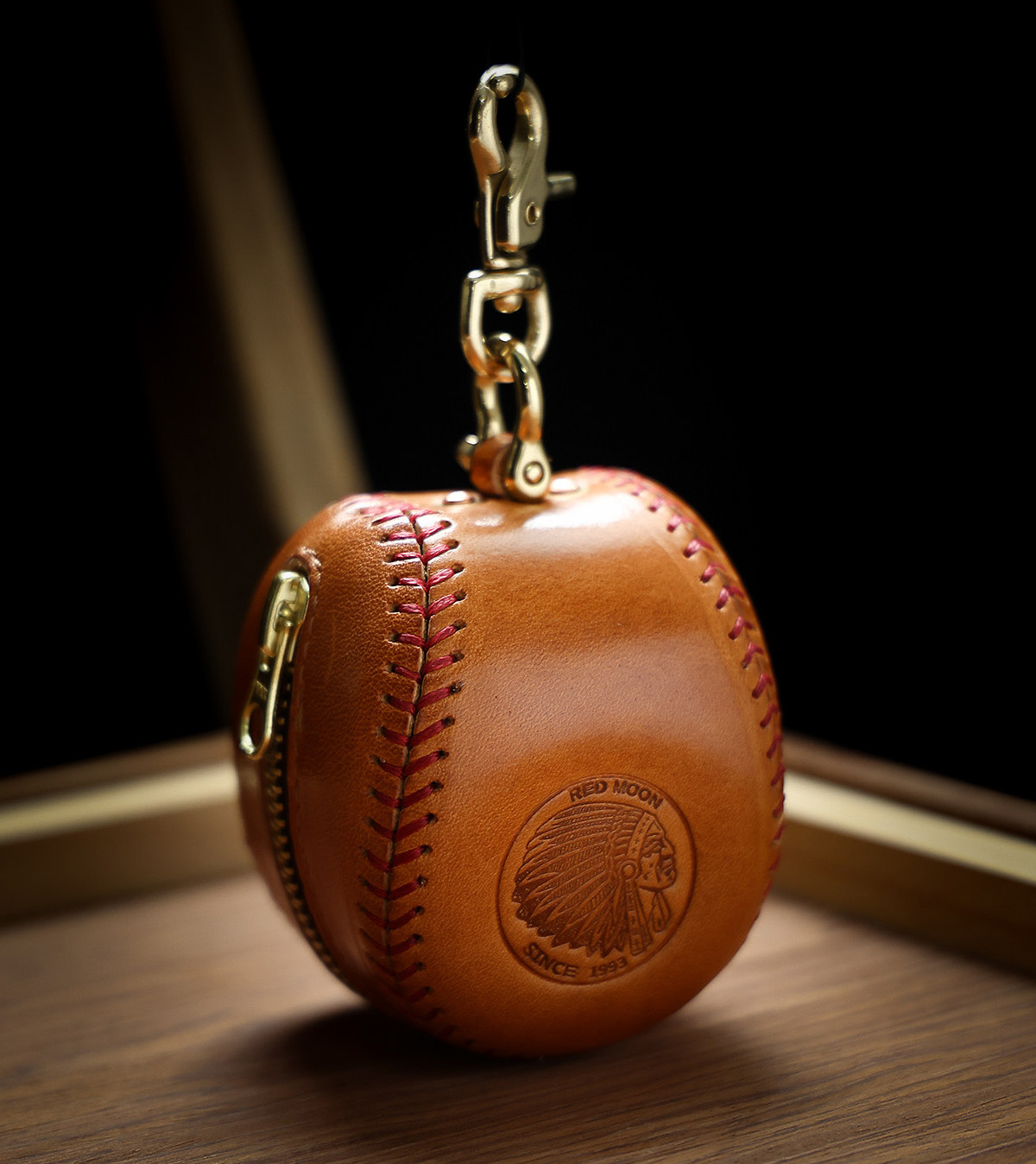 純手工縫線復古棒球皮鑰匙包KW-8102號