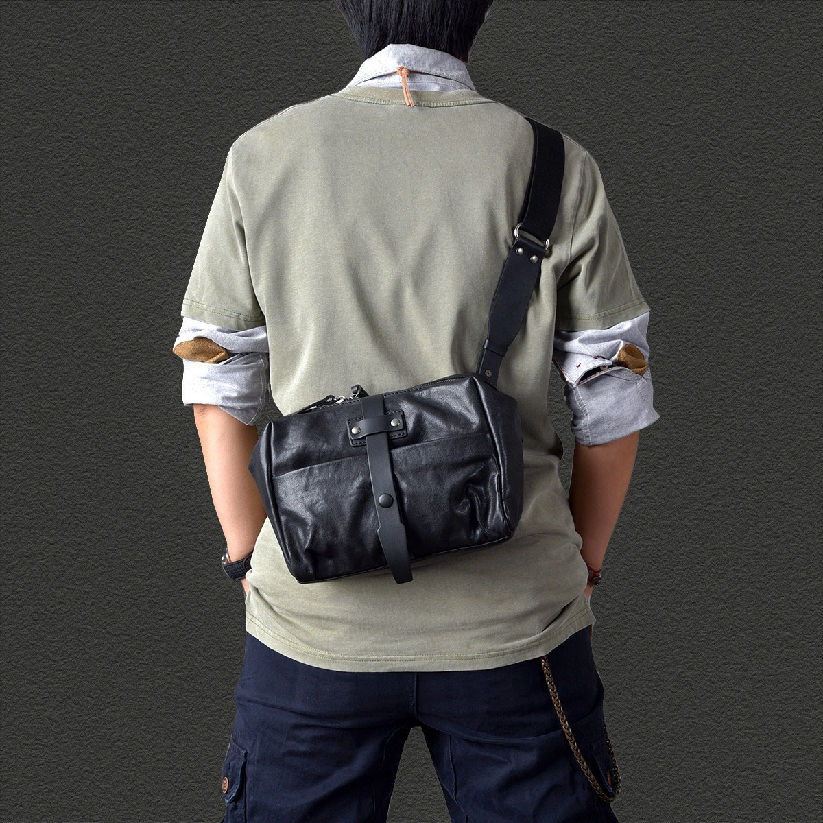 歐美小眾質感單肩斜背包2414號