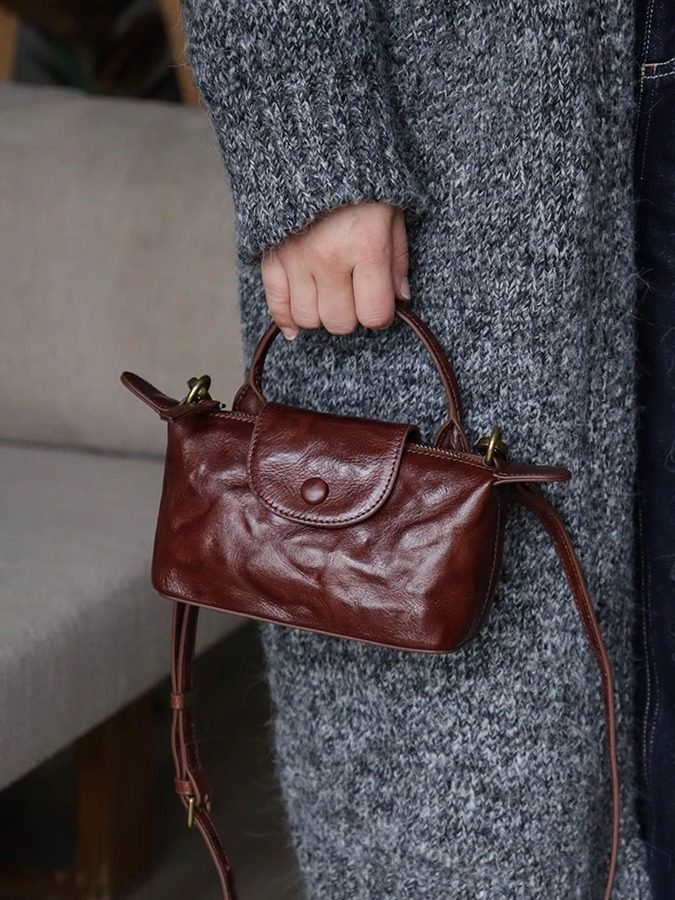 DEEPKEE 復古手提お單肩斜挎迷你餃子包 3006 號