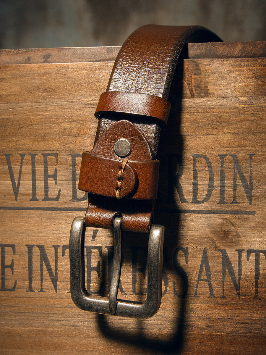 DEEPKEE 手作り純牛皮針扣腰帶 6097 號