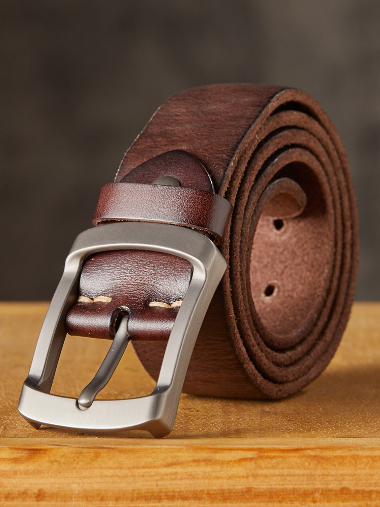 DEEPKEE 手作り頭層牛皮腰帶 7726 號