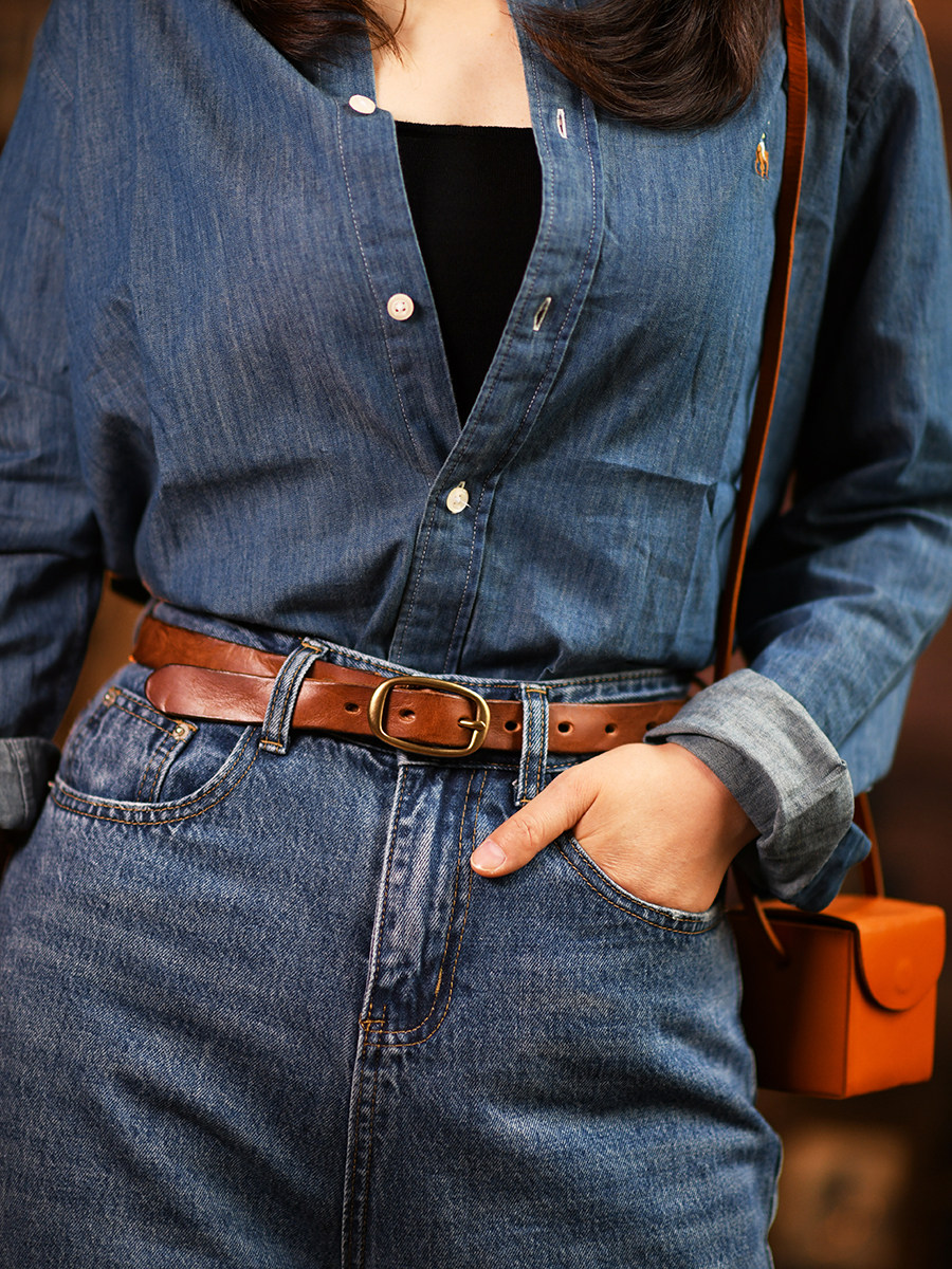 DEEPKEE 手作り純牛皮腰帶復古款 D5345 號