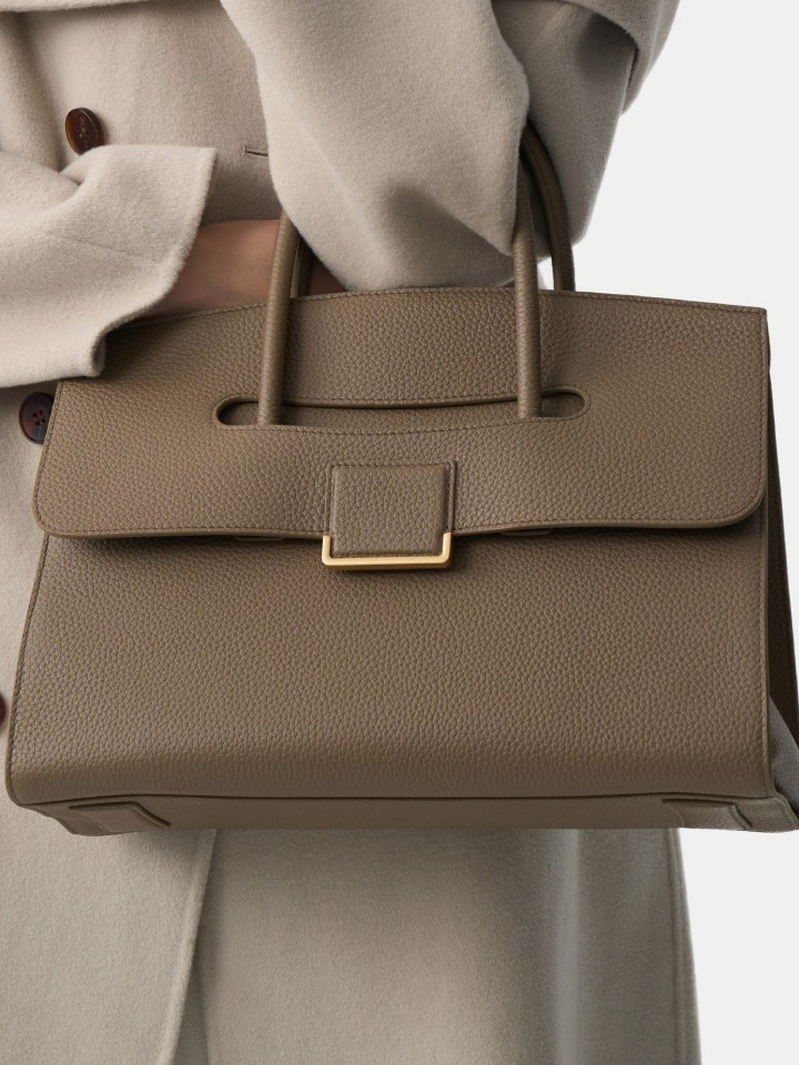 笑顏高級感通勤頭層牛皮小眾托特包S2354號