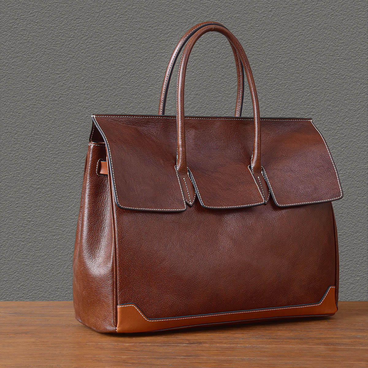 男女通用植鞣牛皮商務包2408號