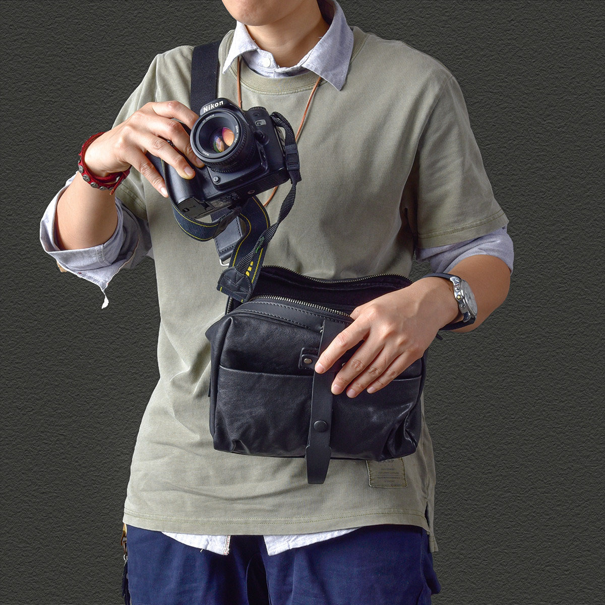 歐美小眾質感單肩斜背包2414號