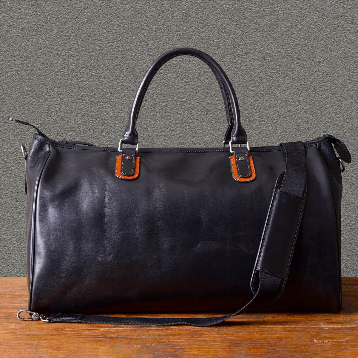 油蠟牛皮輕便真皮手拎旅行包2416號