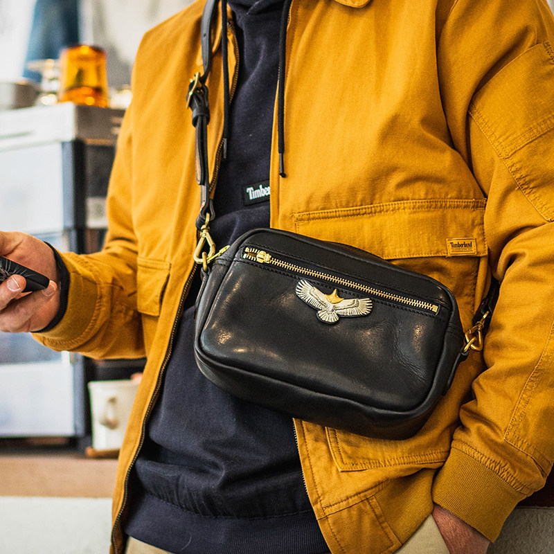 重工系列阿美咔叽頭層牛皮手拿包LB6856號