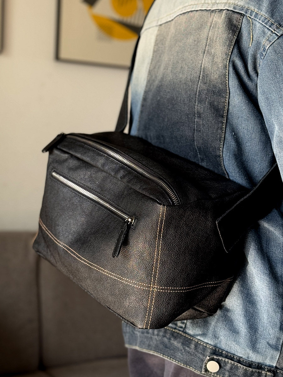 DEEPKEE真皮大容量休閒男包268號