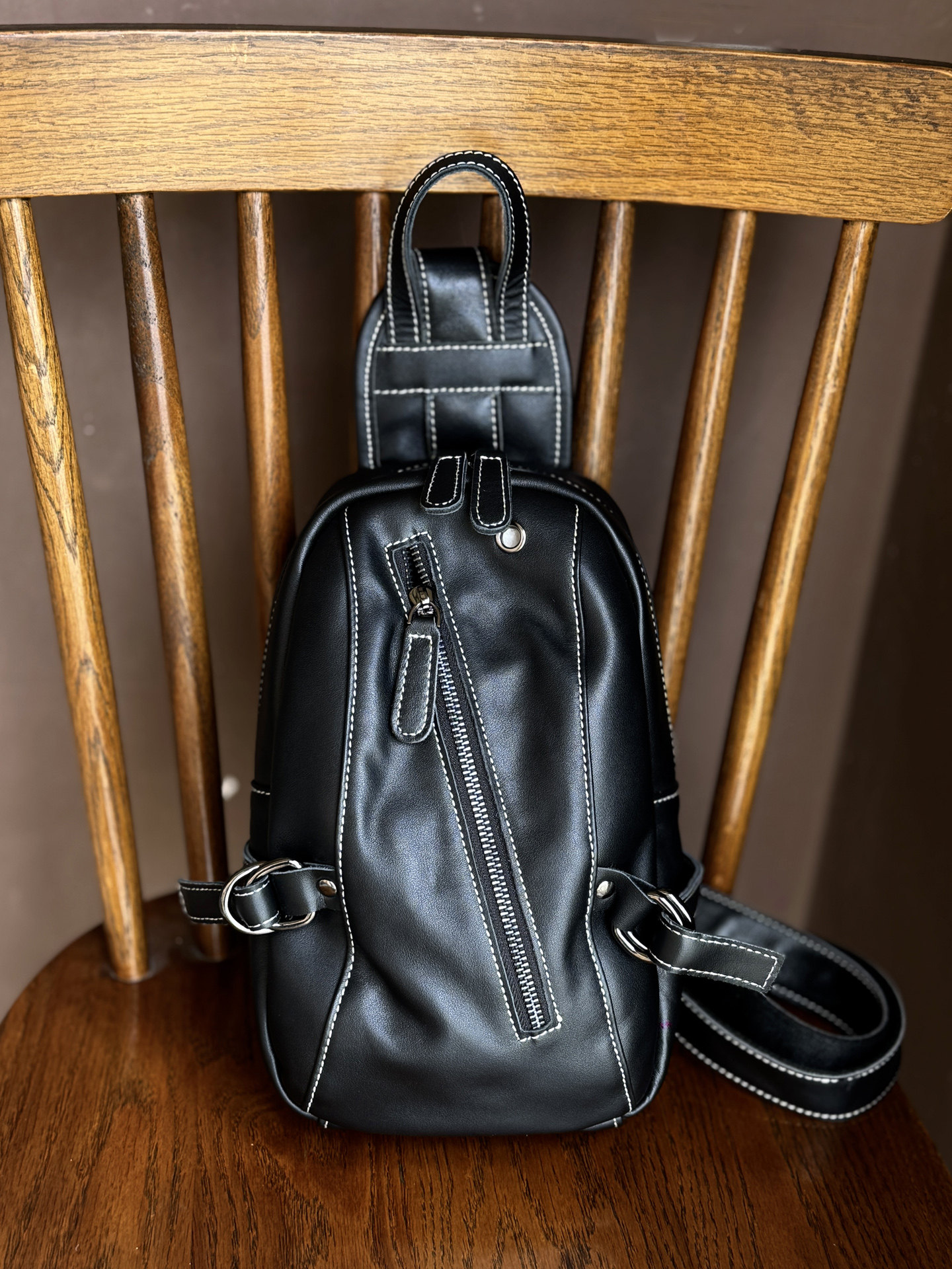 DEEPKEE時尚潮流真皮胸包0-19號