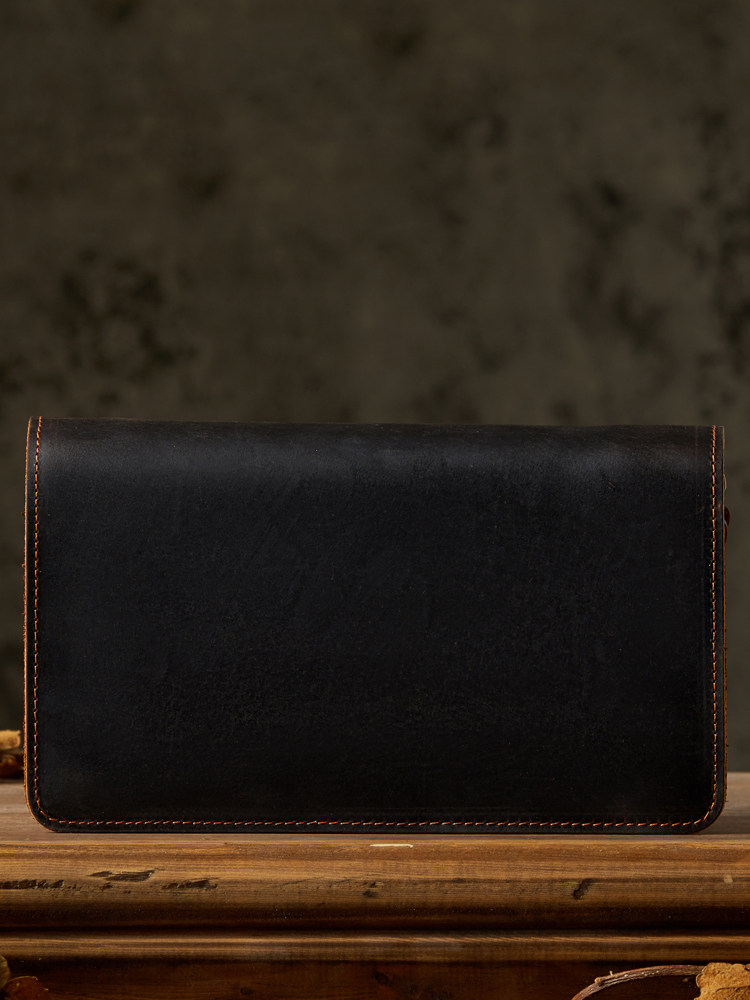 DEEPKEE雙拉鍊真皮手拿休閒錢包5554號