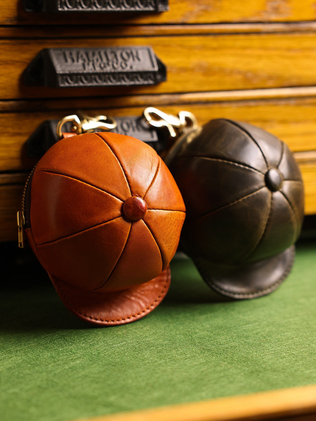 原創手工真皮鴨舌帽鑰匙包KW-8111號