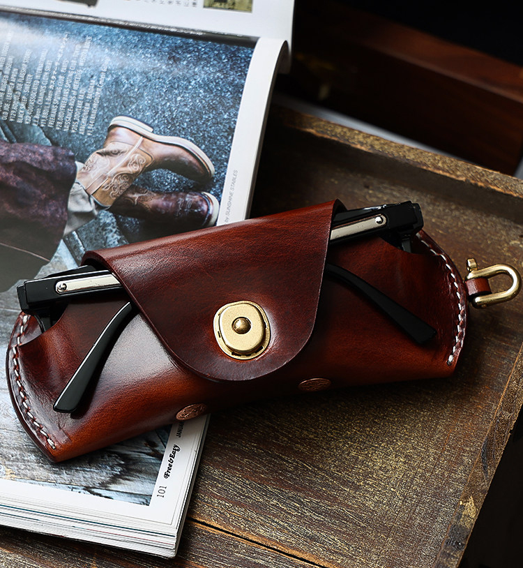 植鞣牛皮眼鏡收納盒KW-8030