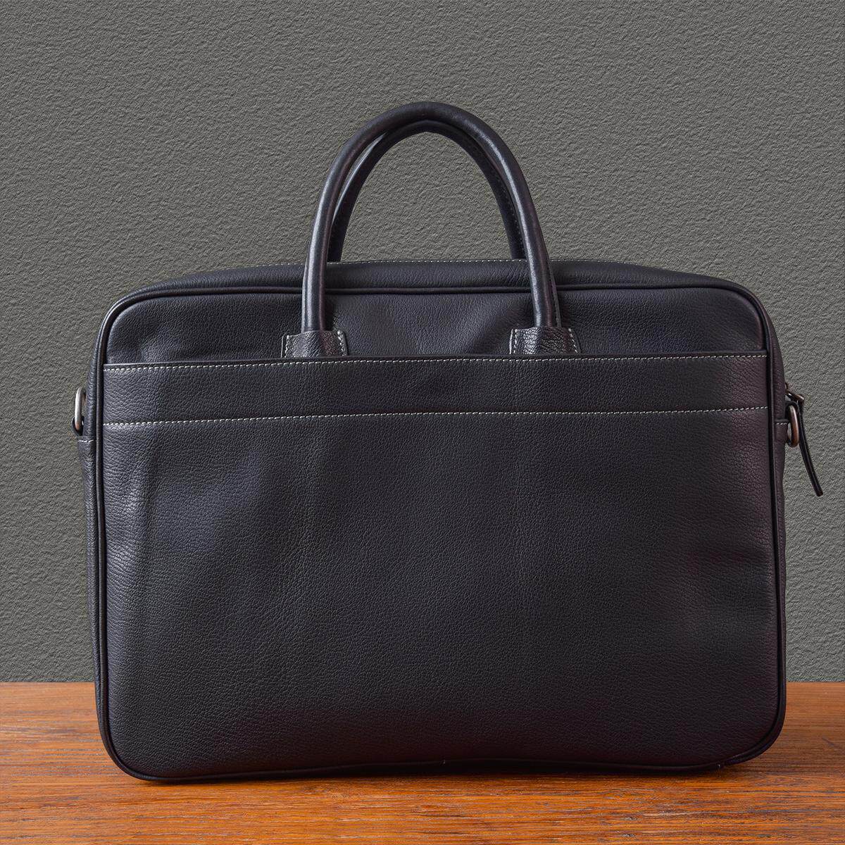 男士真皮多隔層手提包2412號