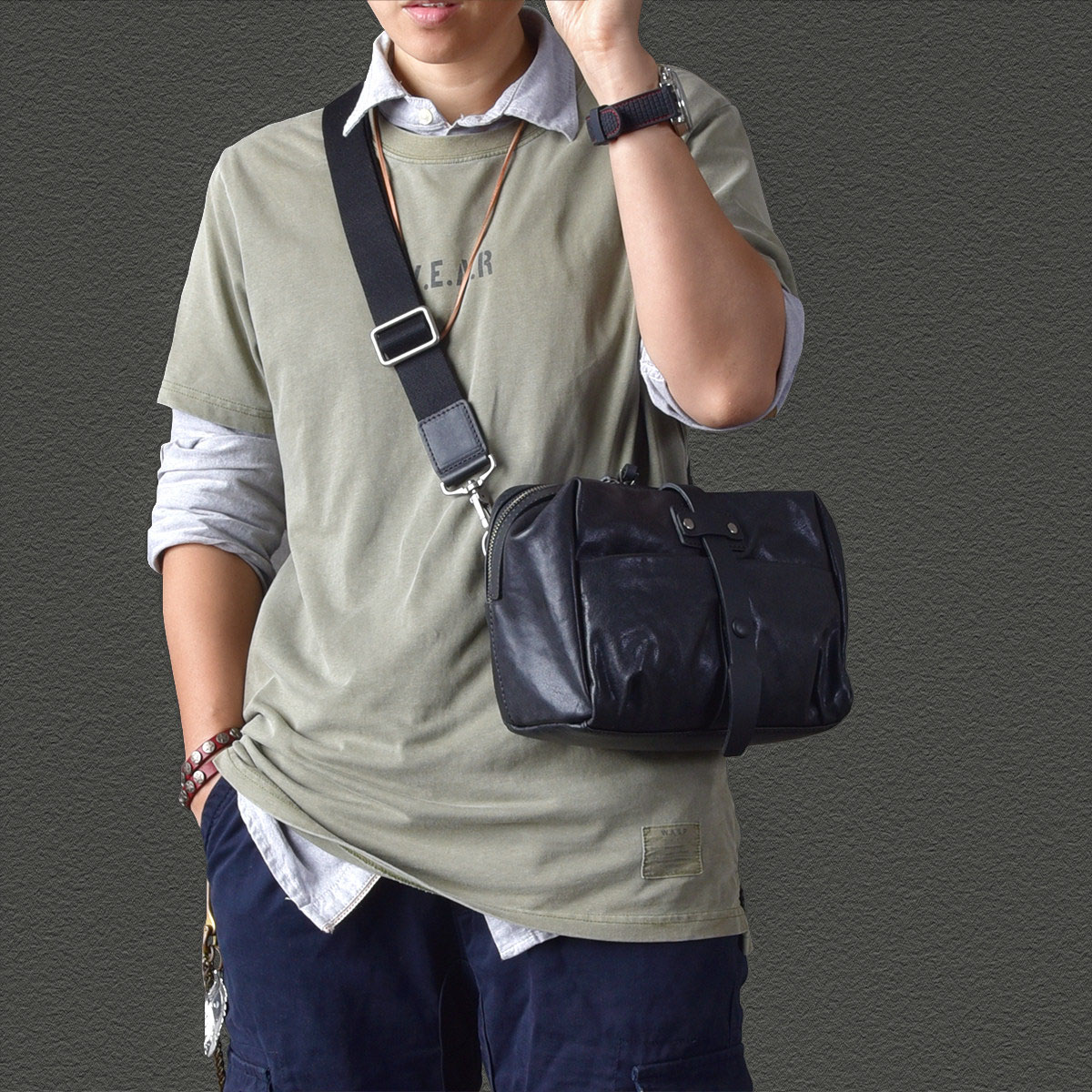 歐美小眾質感單肩斜背包2414號