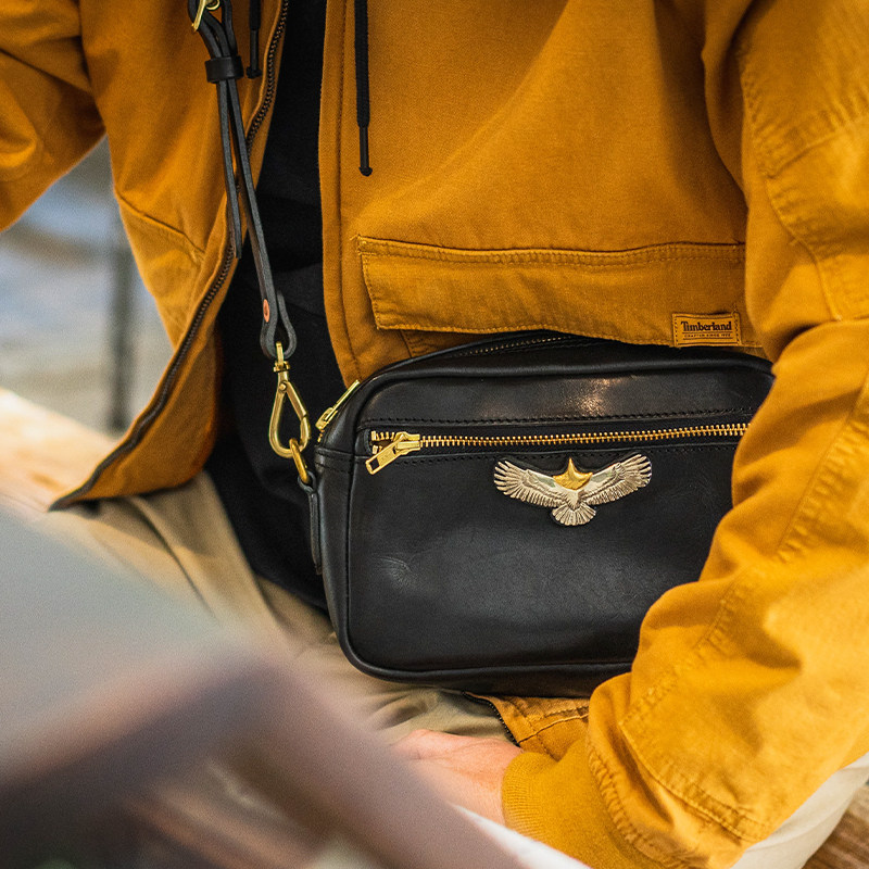 重工系列阿美咔叽頭層牛皮手拿包LB6856號