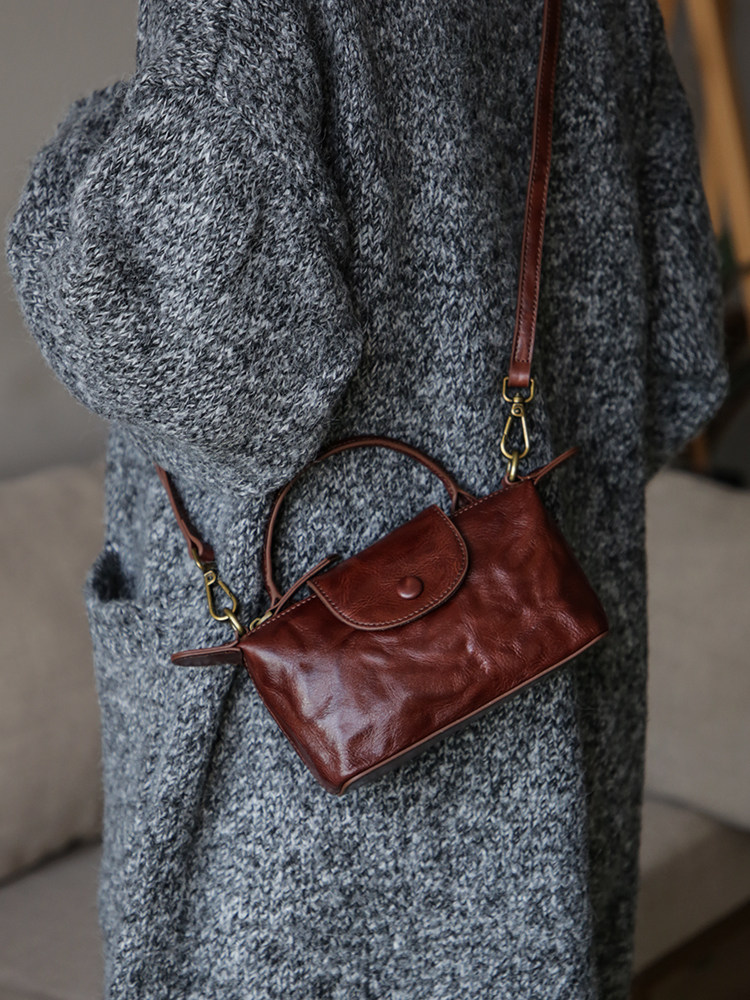 DEEPKEE 復古手提お單肩斜挎迷你餃子包 3006 號