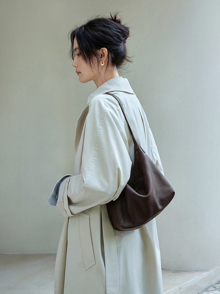 DEEPKEE 植鞣牛皮腋下 hobo 餃子包 08628 號