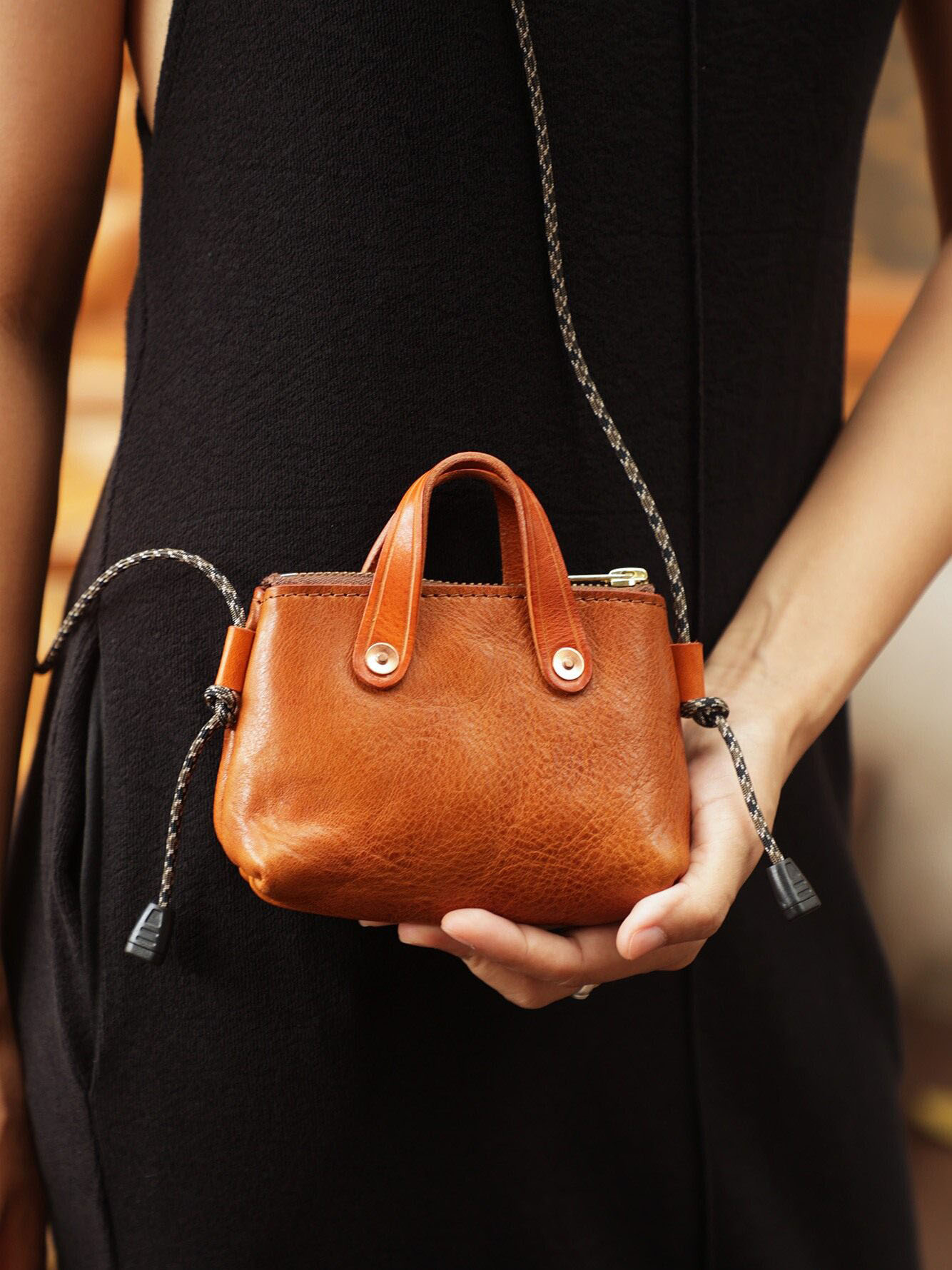 DEEPKEE 便攜隨身ミニポ真皮包 1416 號