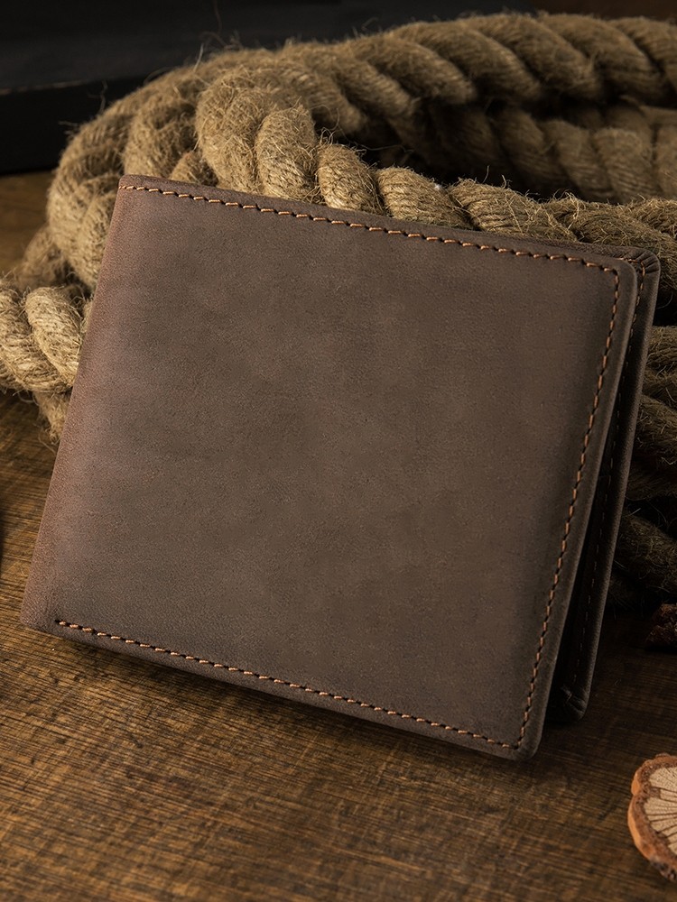 DEEPKEE 男士短款真皮錢包 6005 號