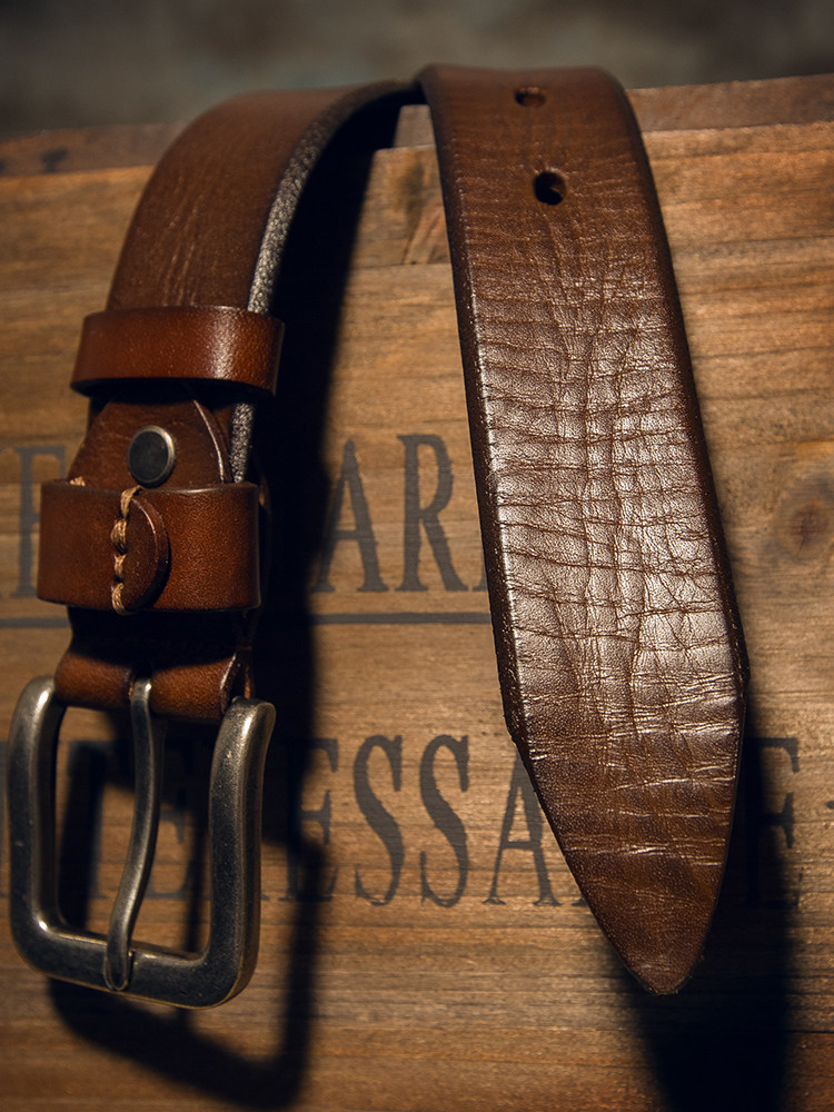 DEEPKEE 手作り純牛皮針扣腰帶 6097 號