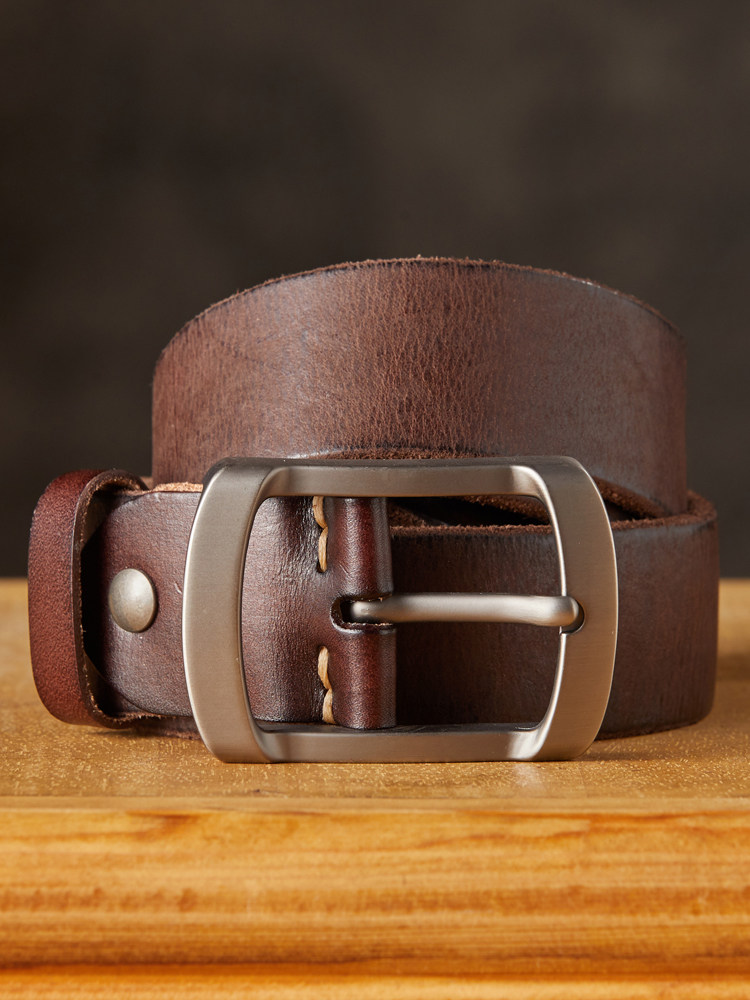 DEEPKEE 手作り頭層牛皮腰帶 7726 號