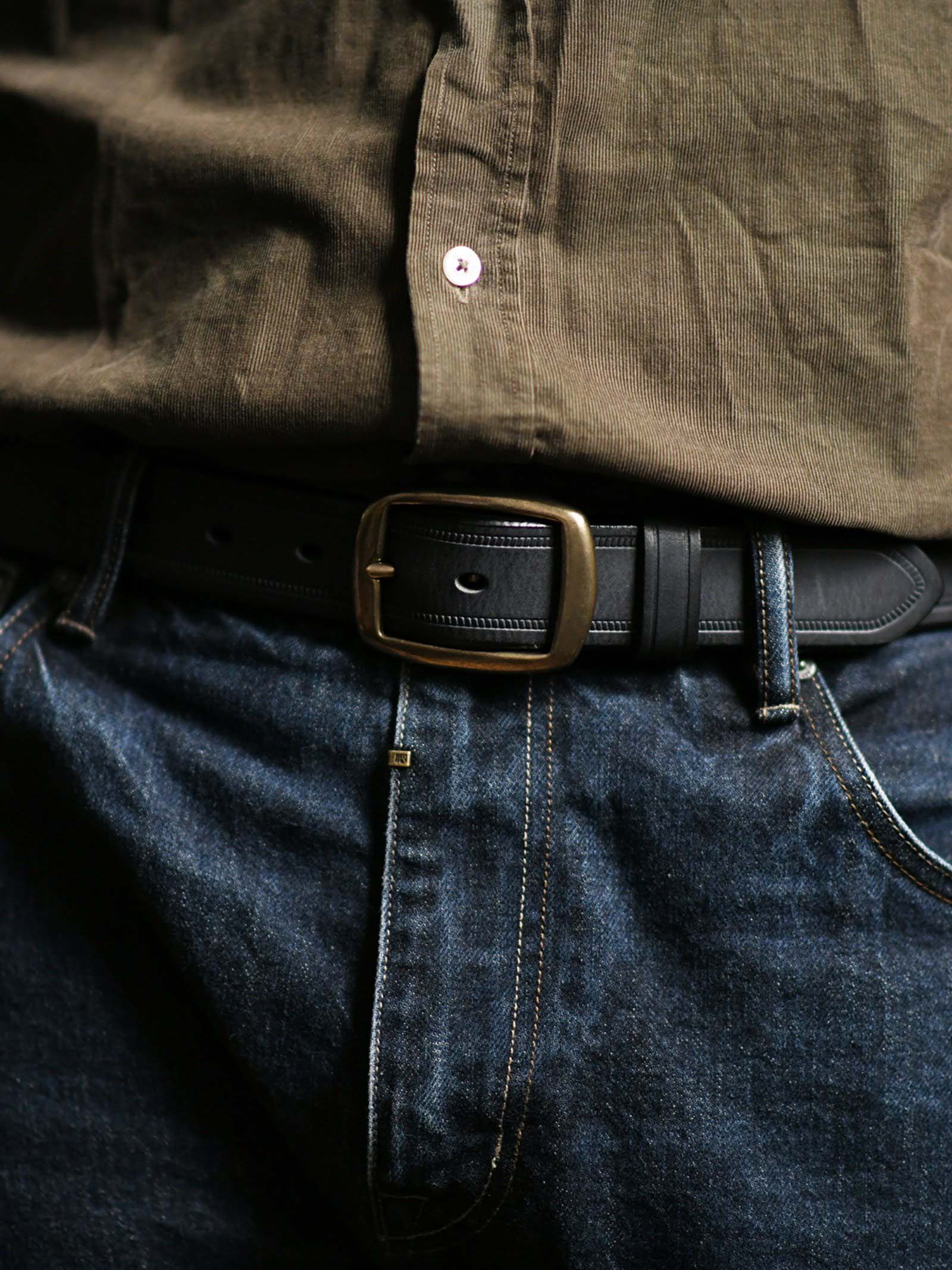 DEEPKEE 手作り純銅針扣頭層牛皮腰帶 0829 號