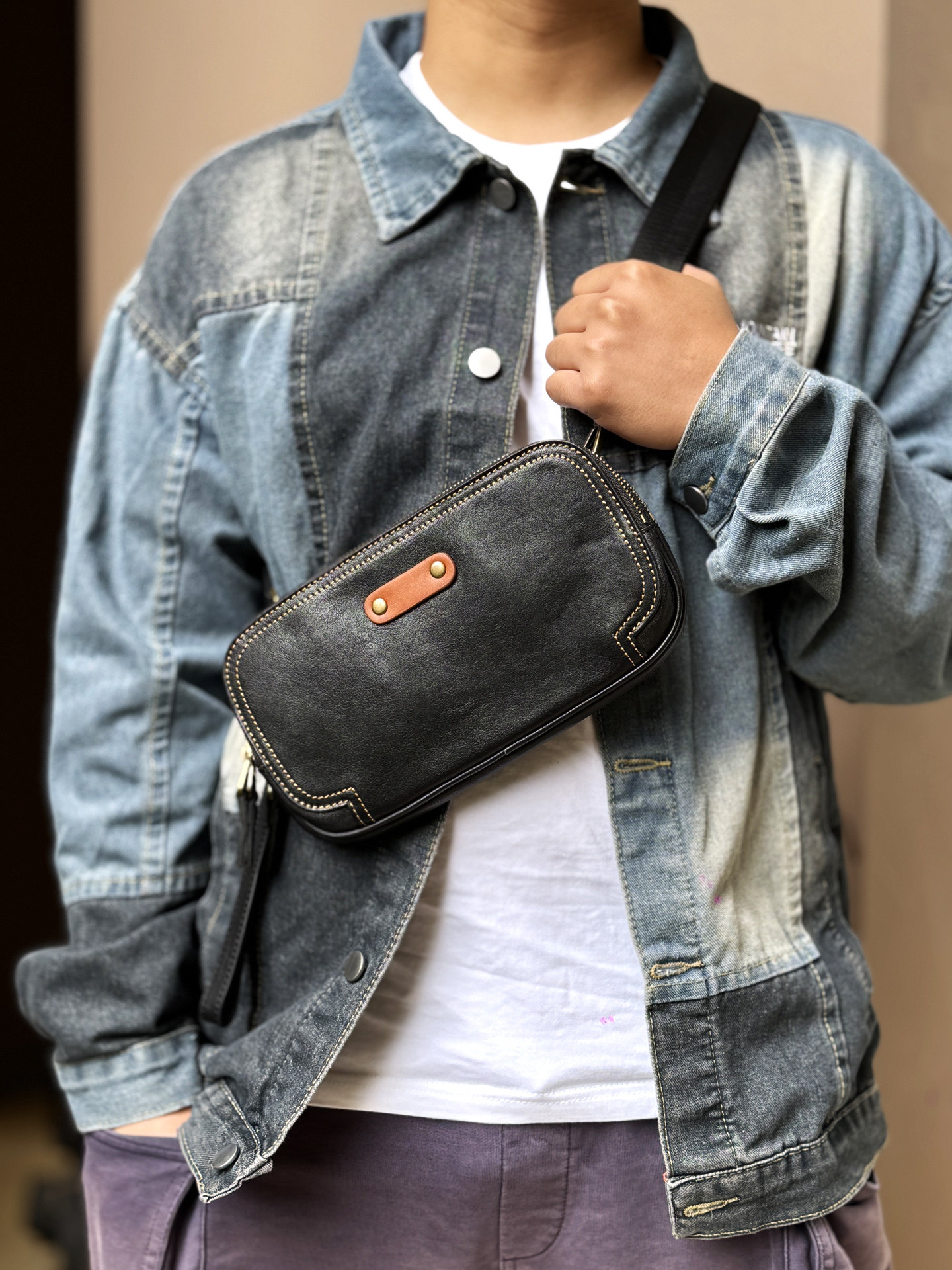 DEEPKEE真皮手拿包多功能小挎包7914號