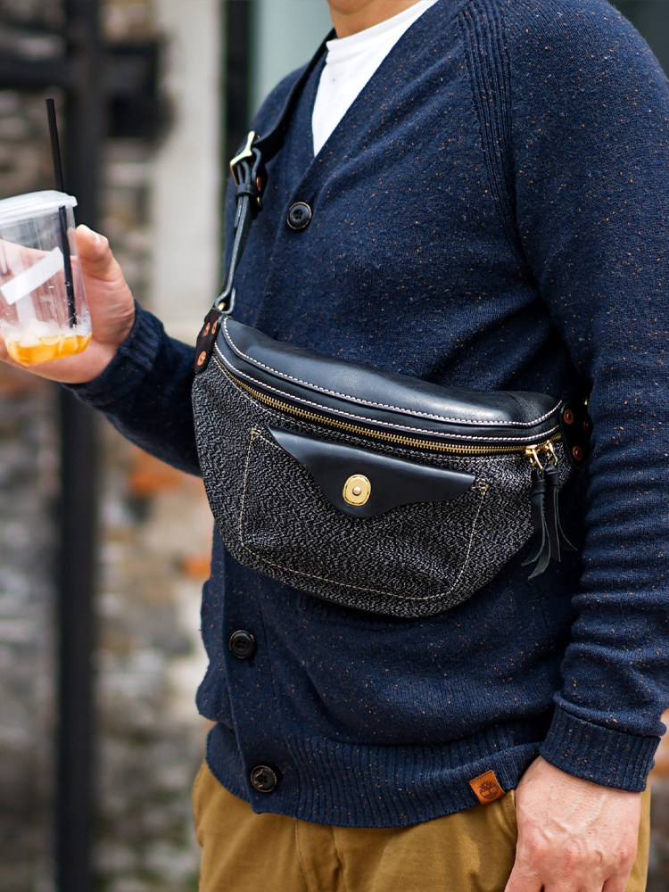 DEEPKEE日系文藝復古植鞣牛皮加厚帆布LB6697號