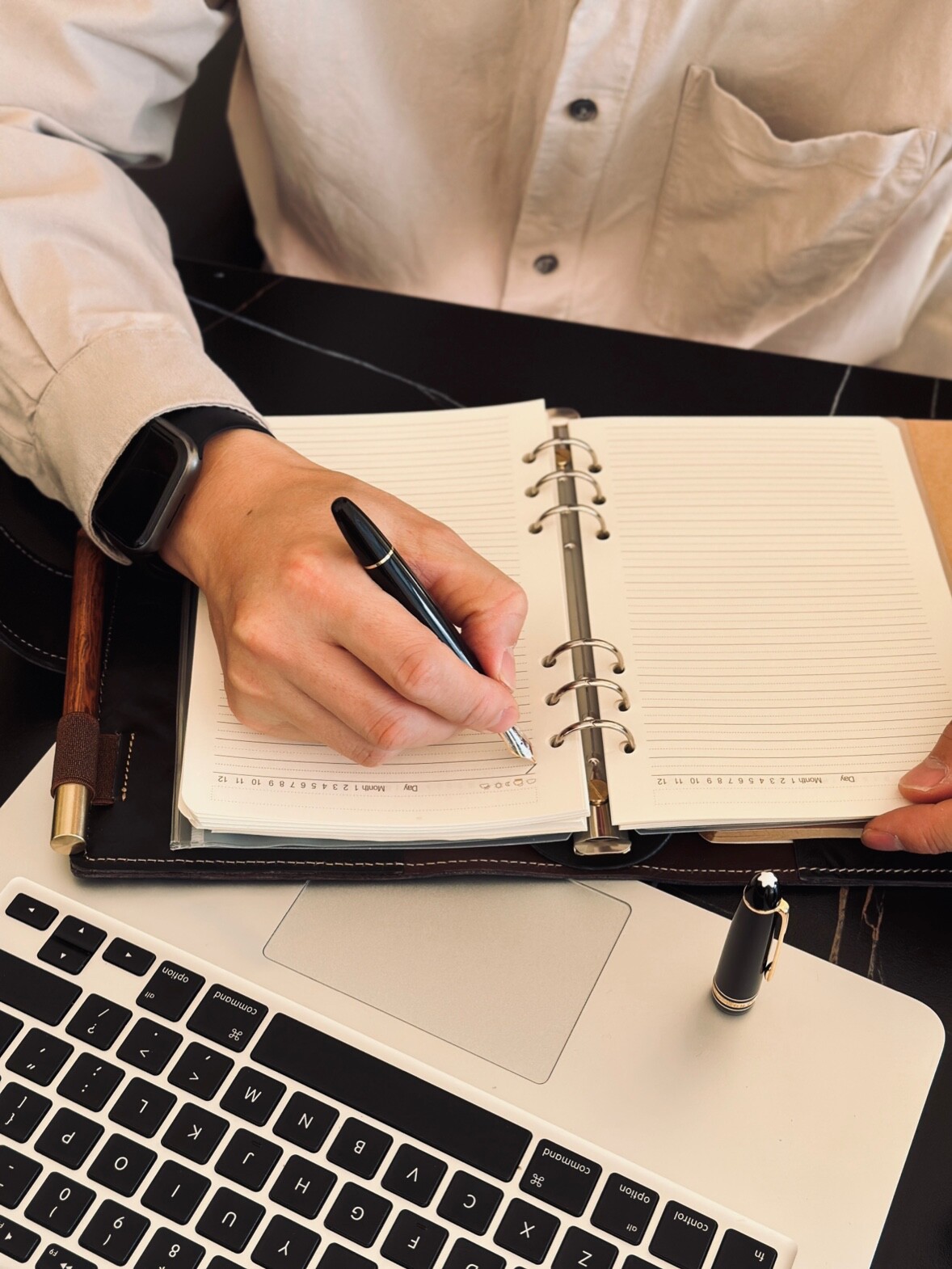 DEEPKEE真皮活頁手賬本A6A7A5牛皮日記本筆記本商務會議記事本禮物1205號