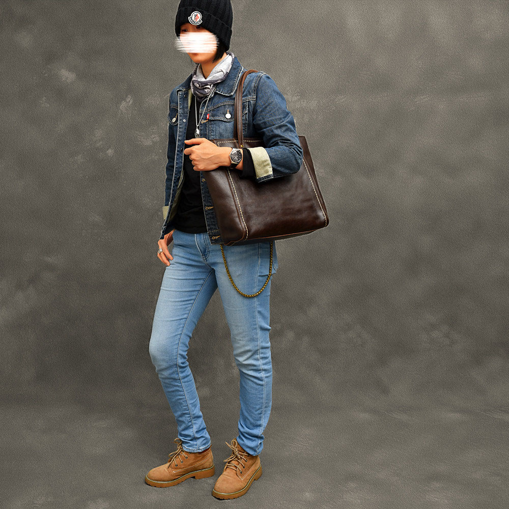 復古真皮通勤托特包2406號