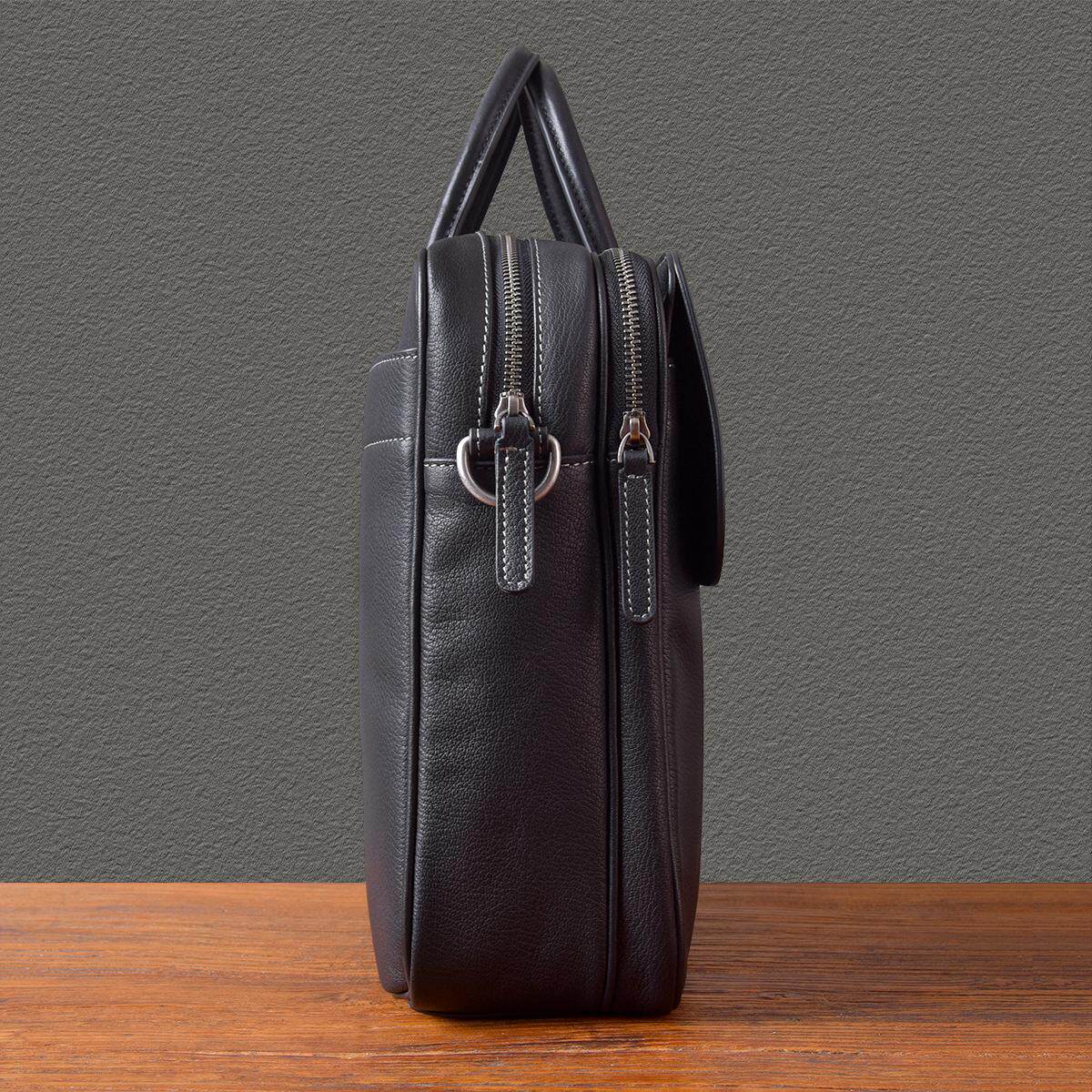 男士真皮多隔層手提包2412號