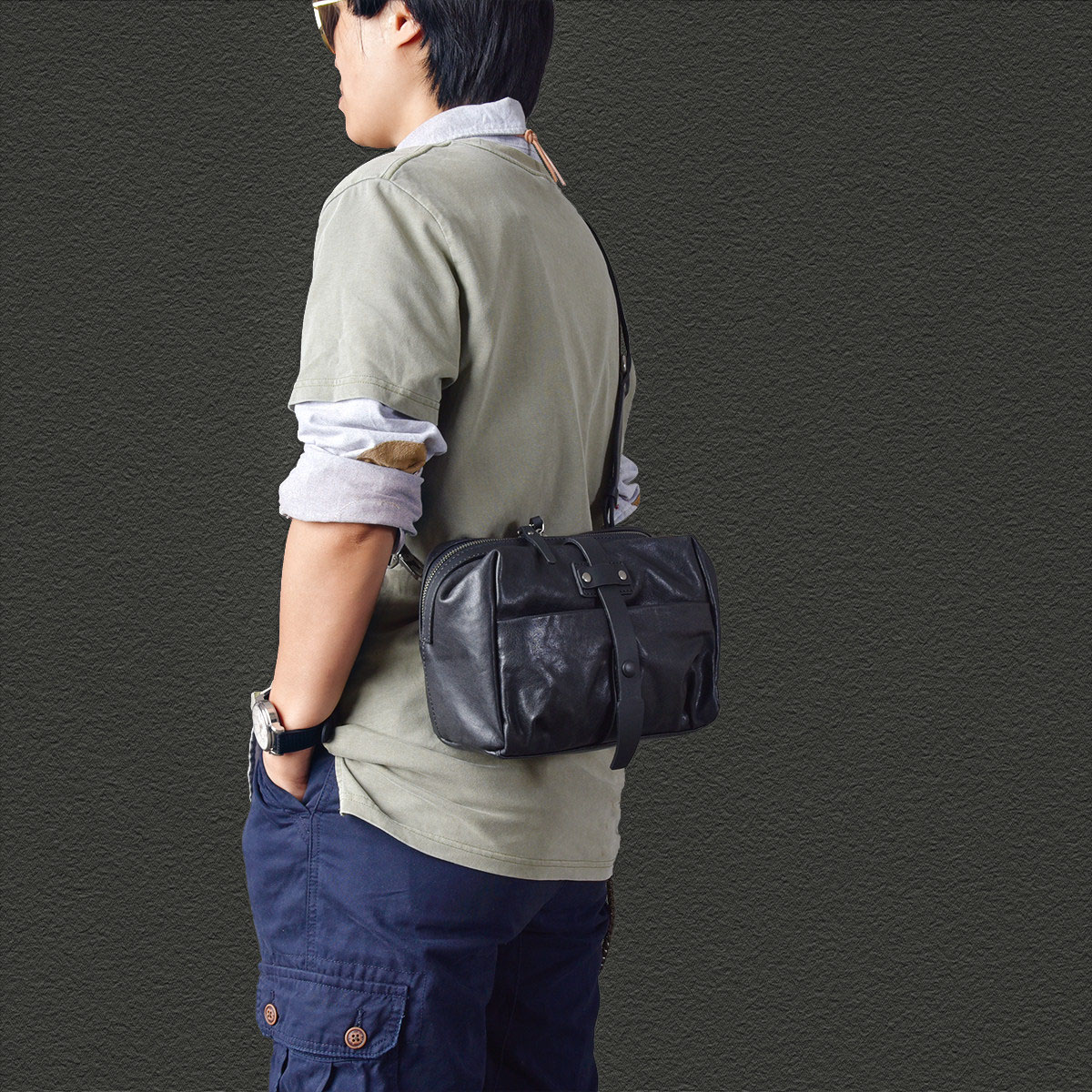 歐美小眾質感單肩斜背包2414號