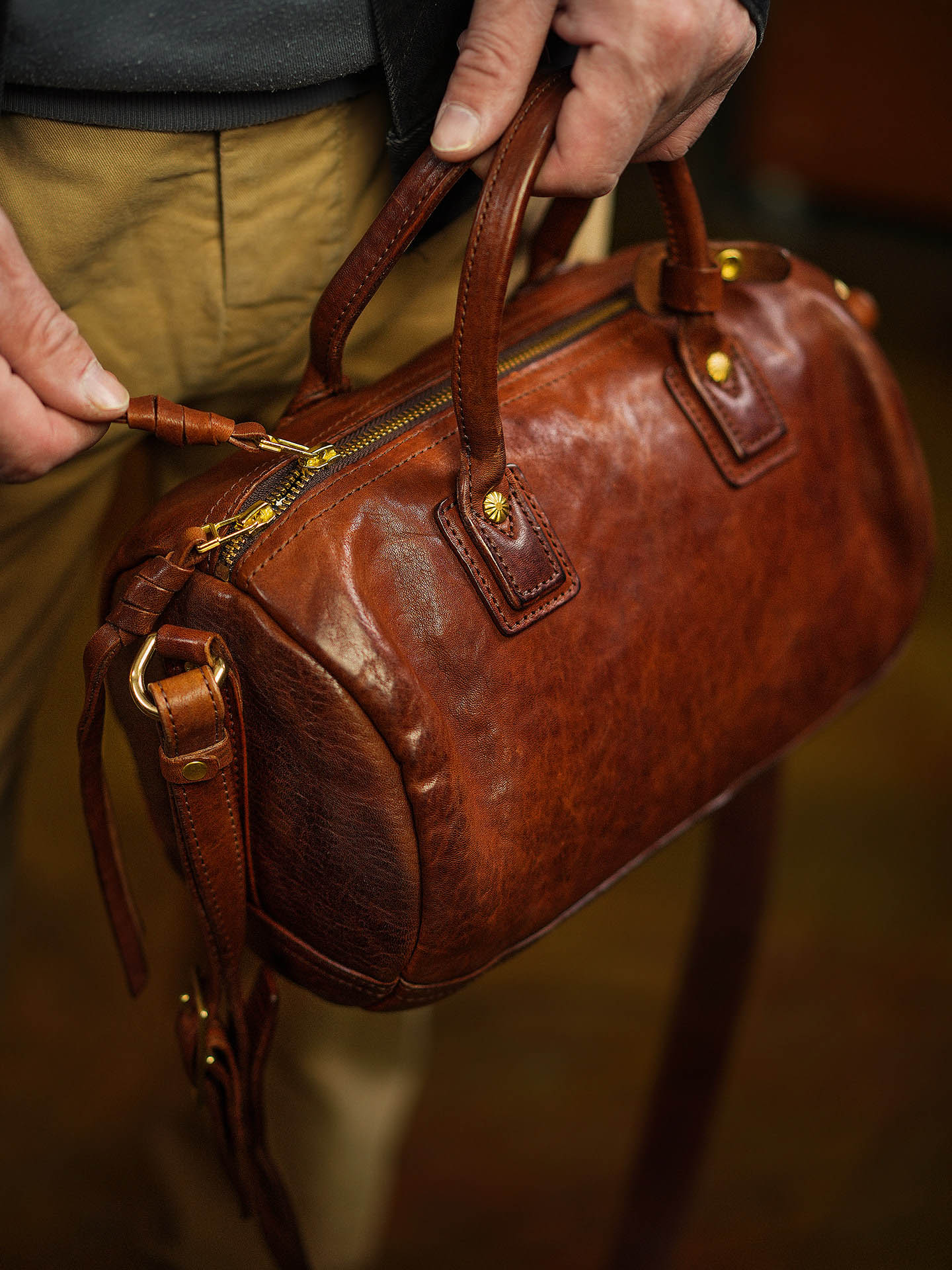 復古風男士大容量手提斜背包LB214號