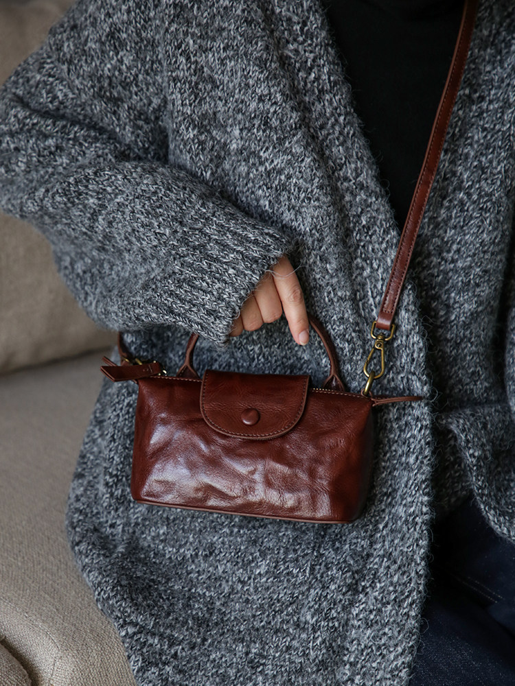 DEEPKEE 復古手提お單肩斜挎迷你餃子包 3006 號